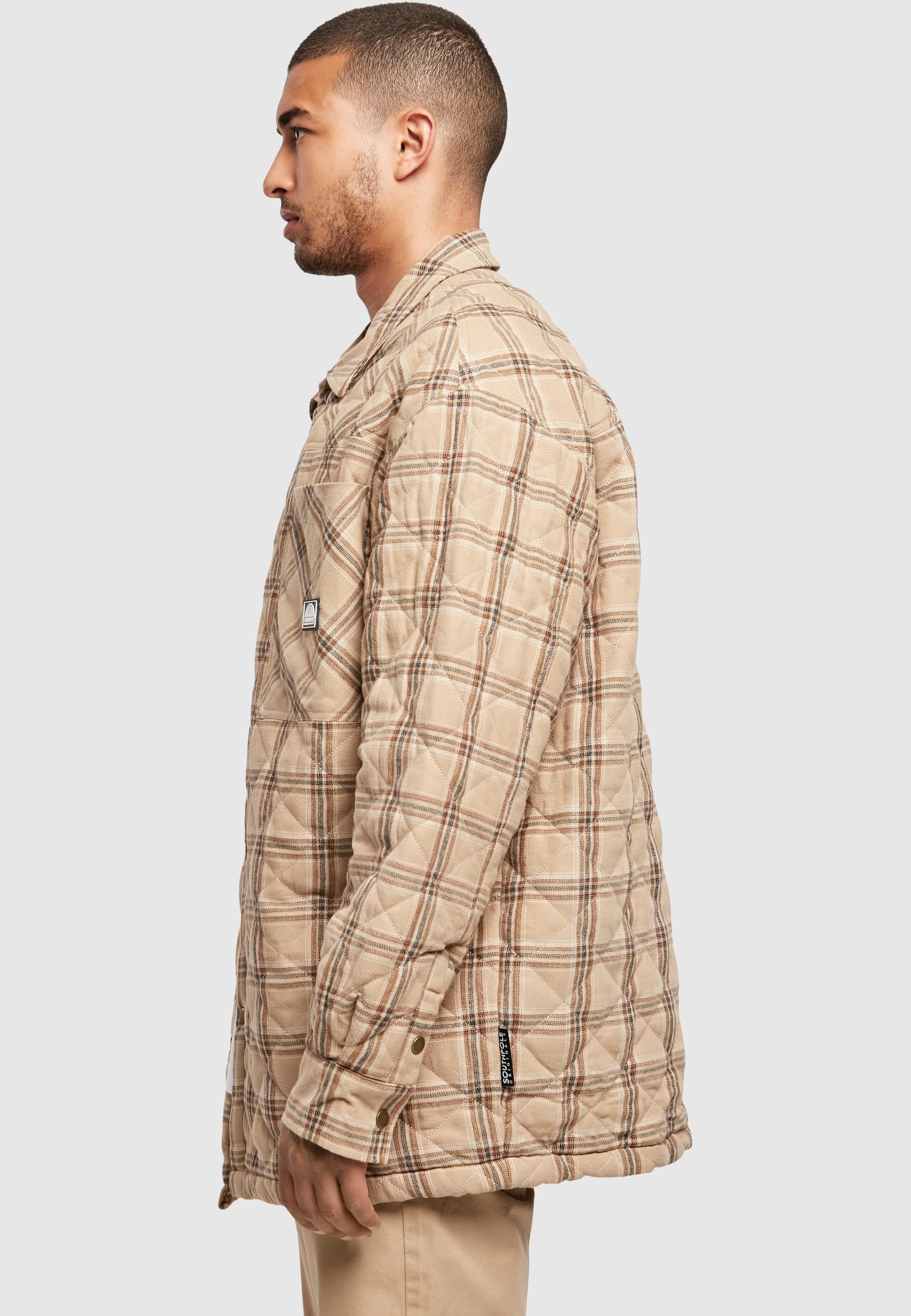 Southpole Langarmhemd »Southpole Herren Southpole Flannel Quitted Shirt Jacket«, (1 tlg.)