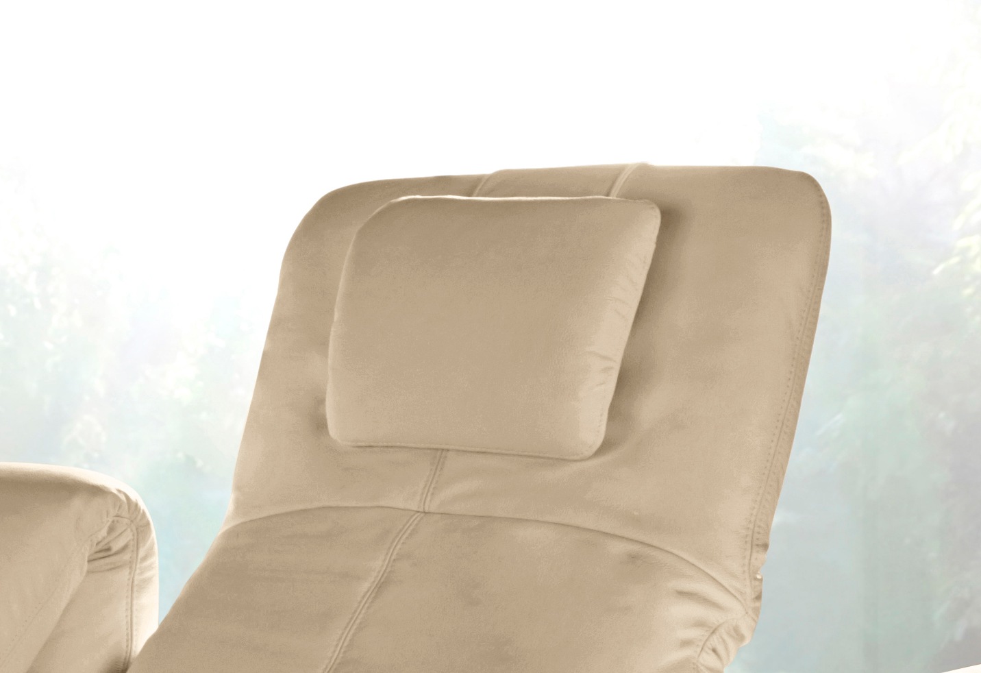 Kopfstütze HOME AFFAIRE, B:40cm, beige, Struktur (100% Polyester);NaturLEDER, Polsterauflagen, "Milano", passend zur "Milano"-Serie