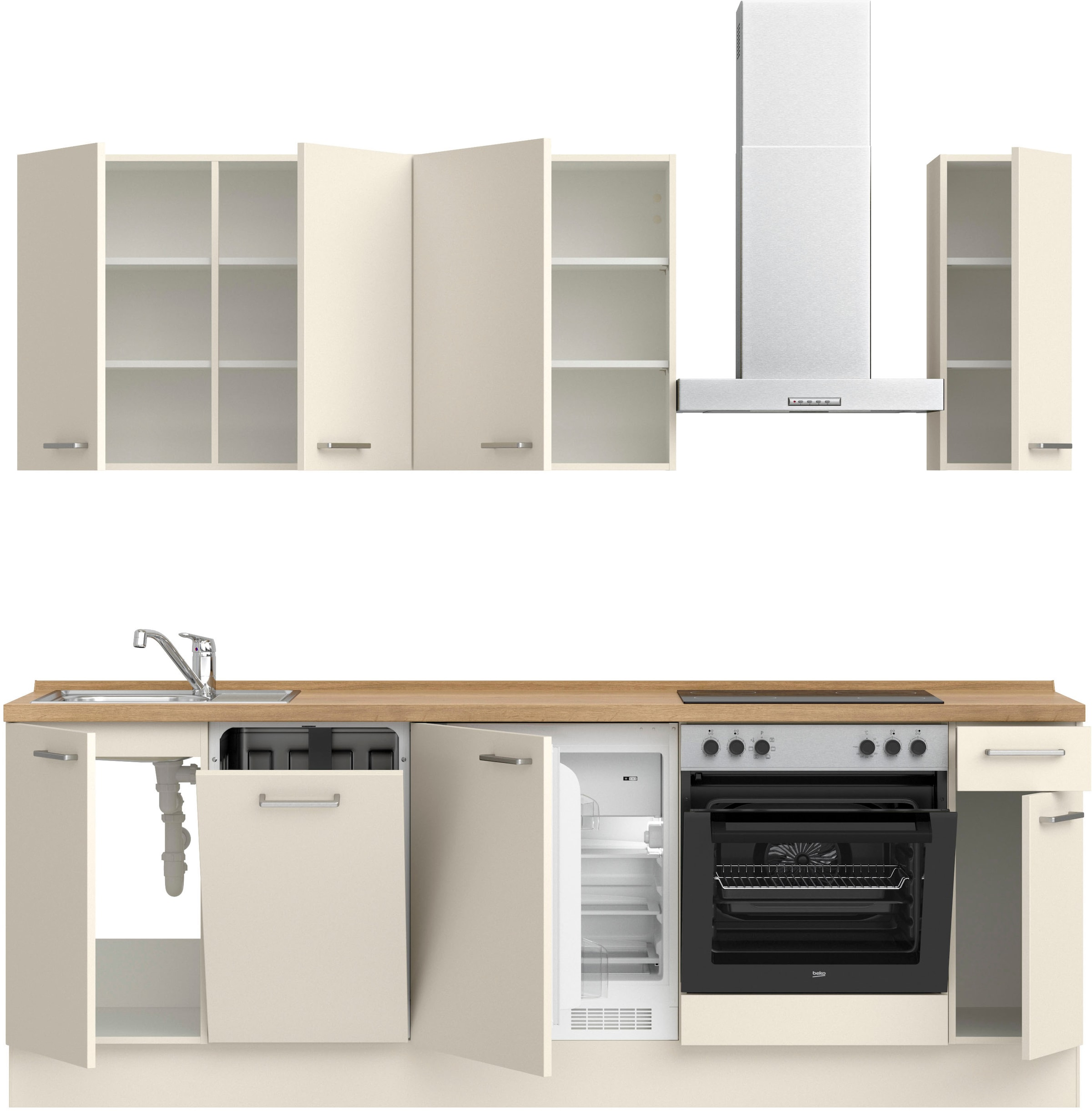 nobilia® Küchenzeile »"Touch I"«, vormontiert, Ausrichtung wählbar, Breite 240 cm, wahlw. mit E-Geräten