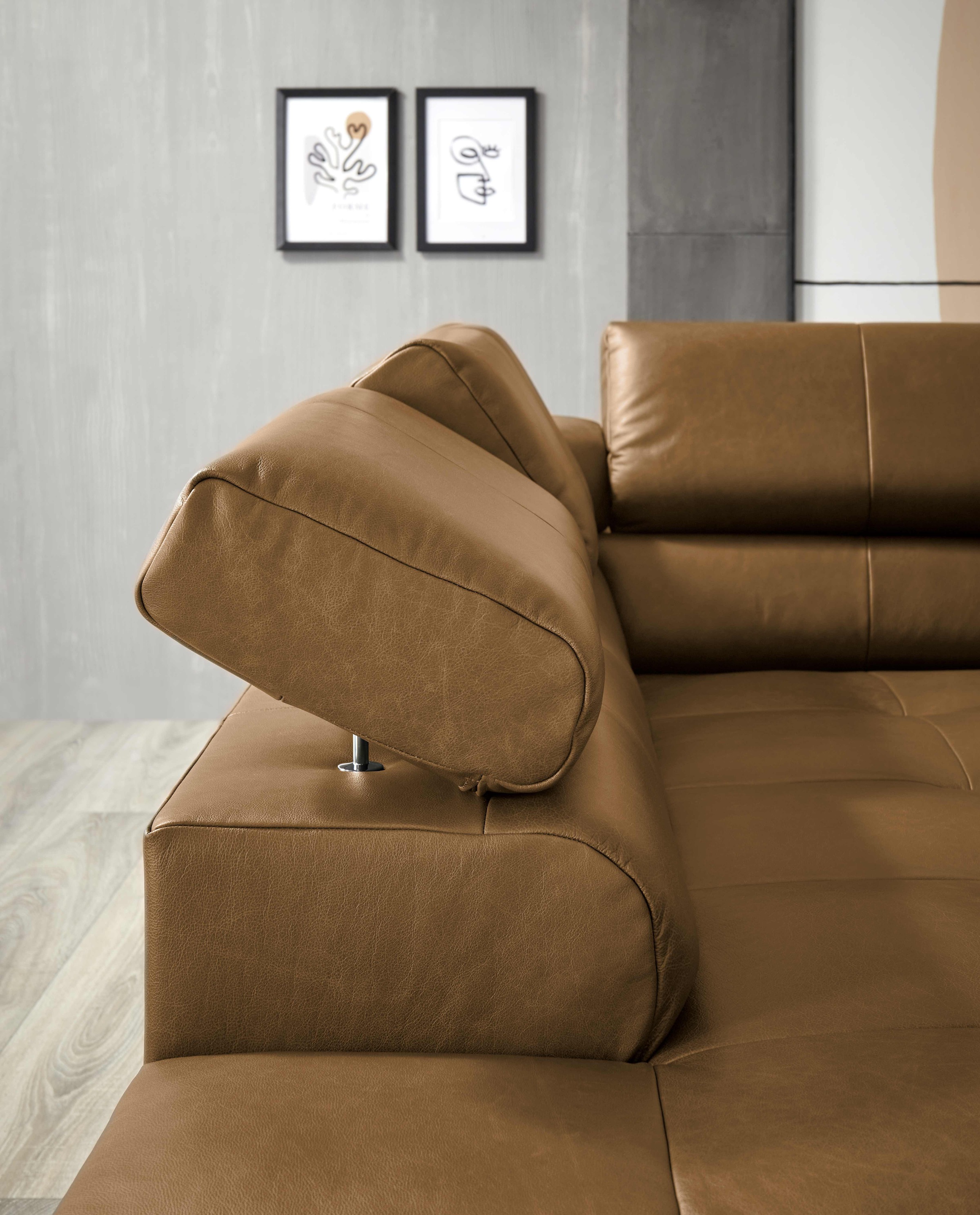 Places of Style Ecksofa »Cleveland, L-Form, incl. Kopfteilverstellung, Breite 276 cm«, wahlweise elektrischer Sitzvorzug