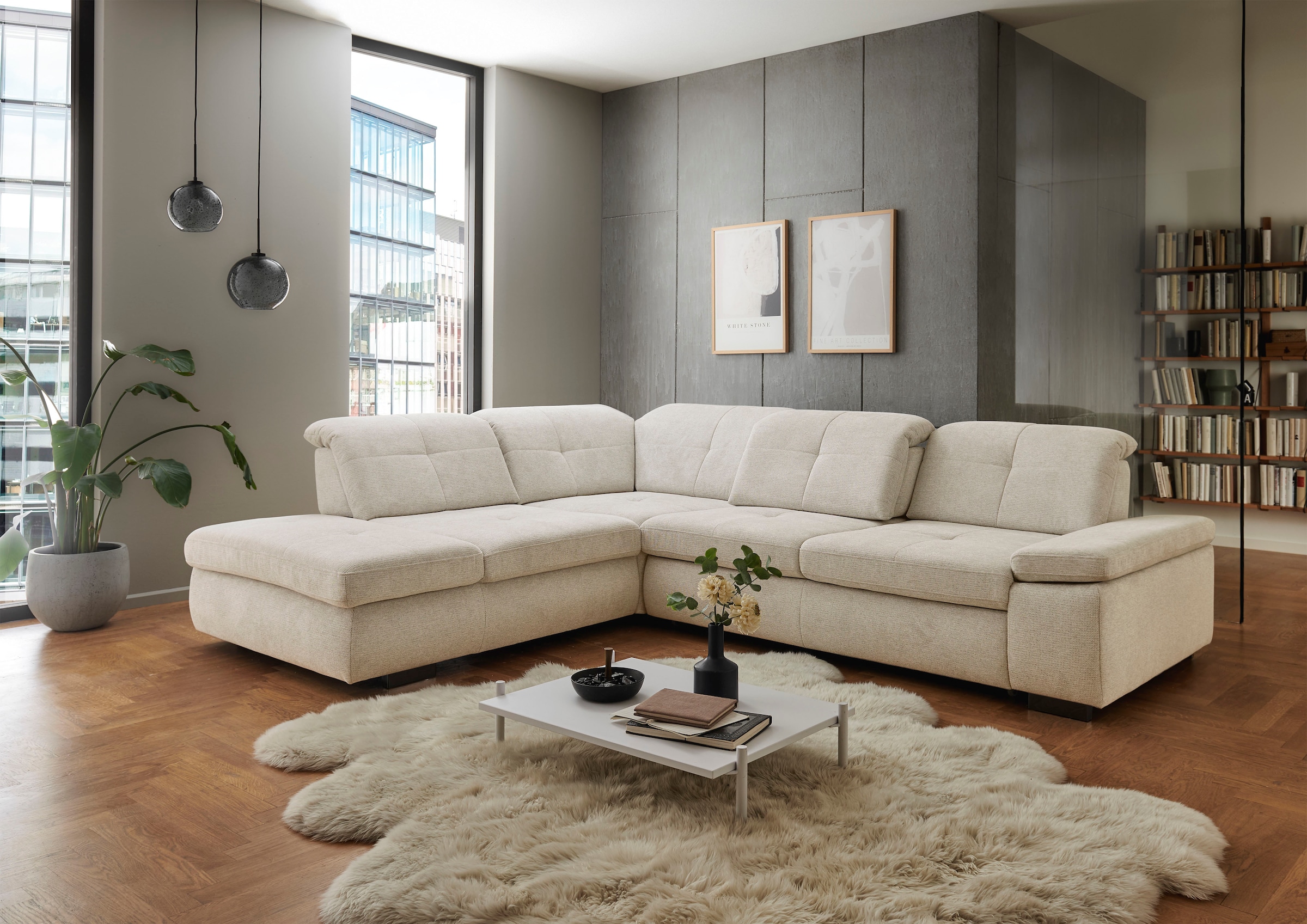 Die PlanBar Ecksofa »MP-IN16012 L-Form Kaltschaum-Polsterung«, inkl. Sitztiefenverstellung, optional mit Funktionen