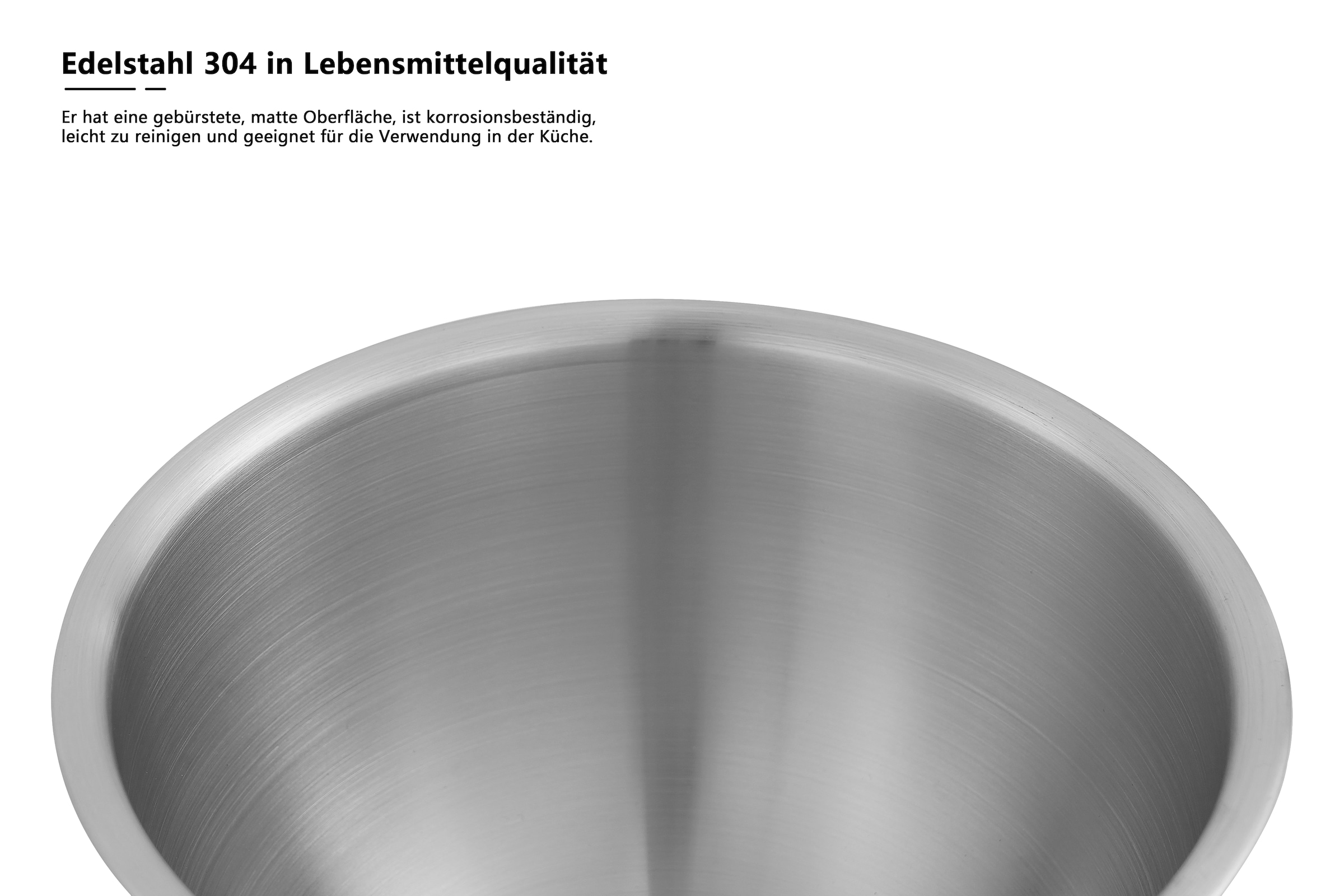 OTTO home Schüssel »Sissela, inkl. Deckel, Ø 14 / 18 / 22 cm« 3 aus Edelstahl 18/10 Ideal zum Zubereiten, Lagern und Servieren von Speisen