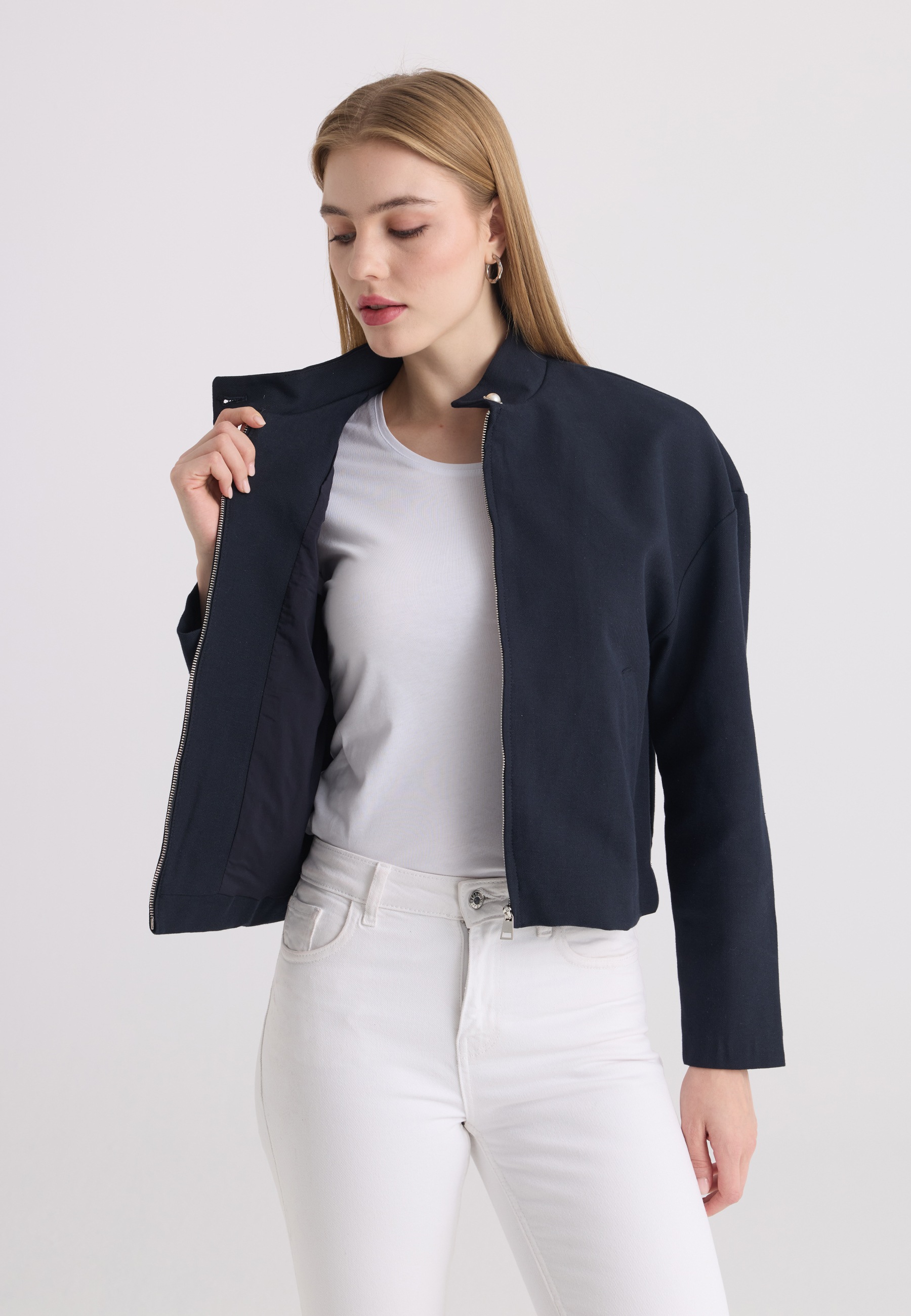 Felix Hardy Blouson »Jacke aus Baumwoll-Leinen-Mix«