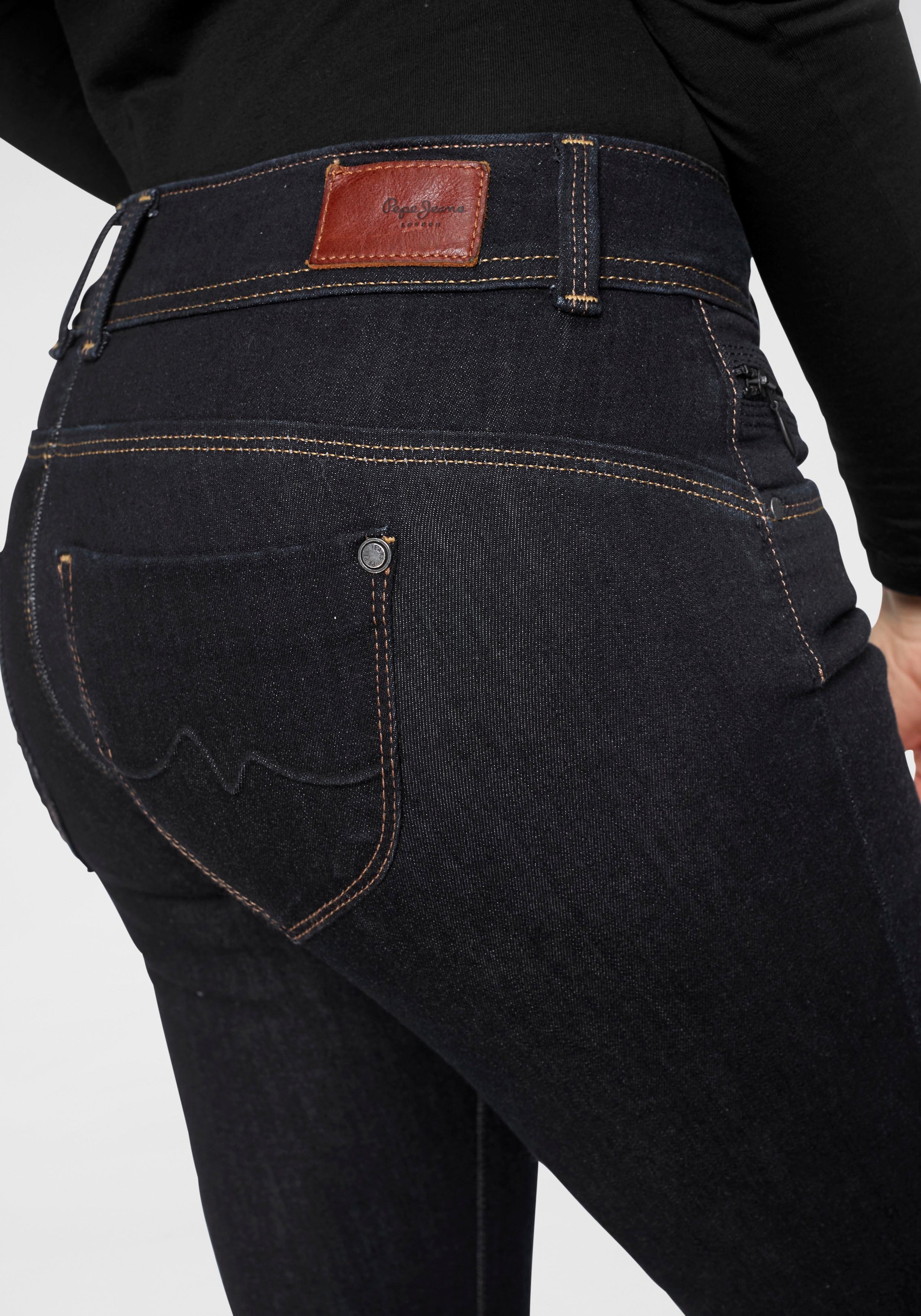 Jeans BAUR Reißverschlusstasche 1-Knopf mit »NEW und Bund | BROOKE«, Slim-fit-Jeans Pepe bestellen