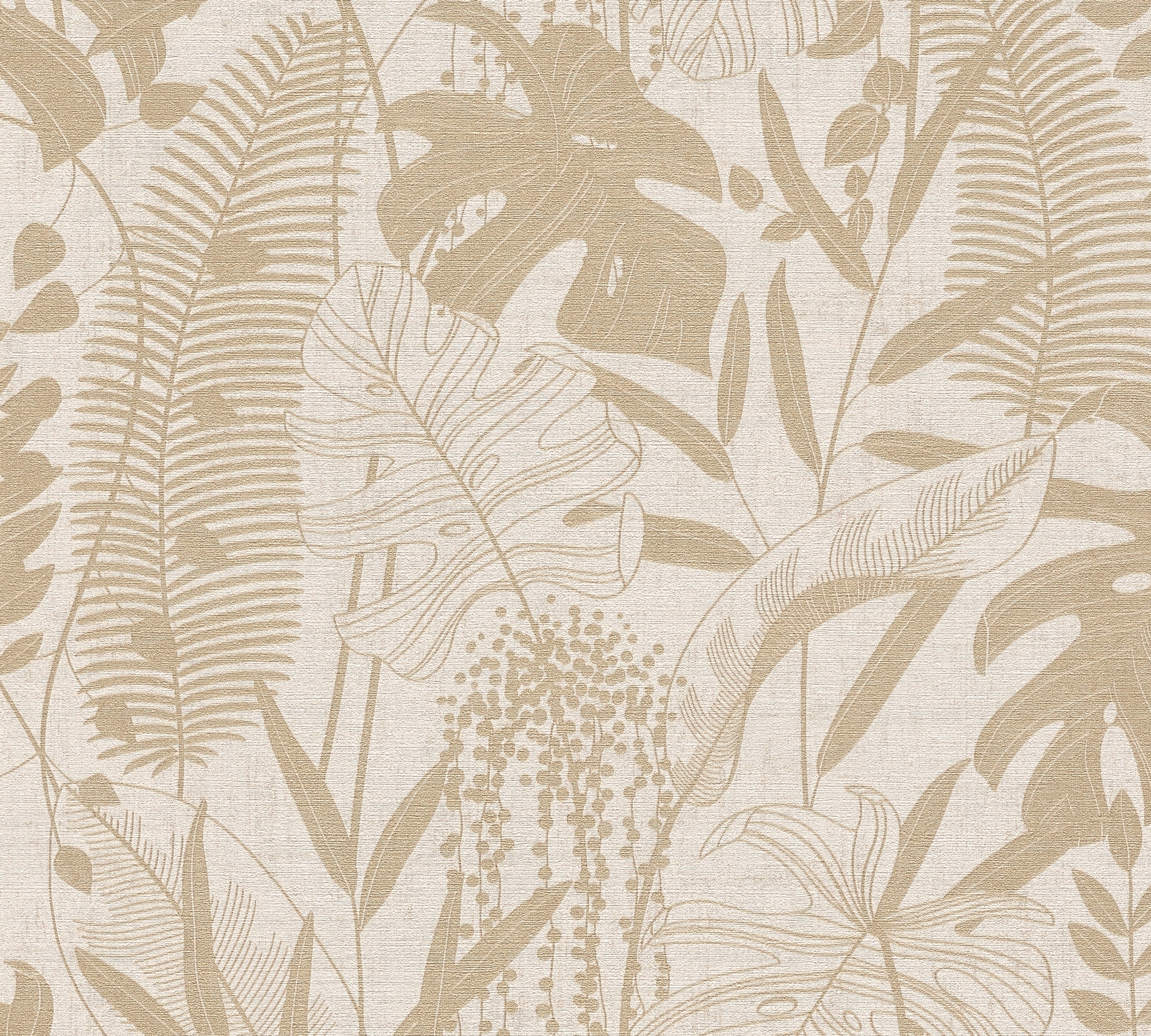 A.S. Création Vliestapete »Cuba II Tropische Blätter« Retro | floral | tropisch leicht strukturiert Feines Blattdesign mit filigranen Linien und natürlicher Optik