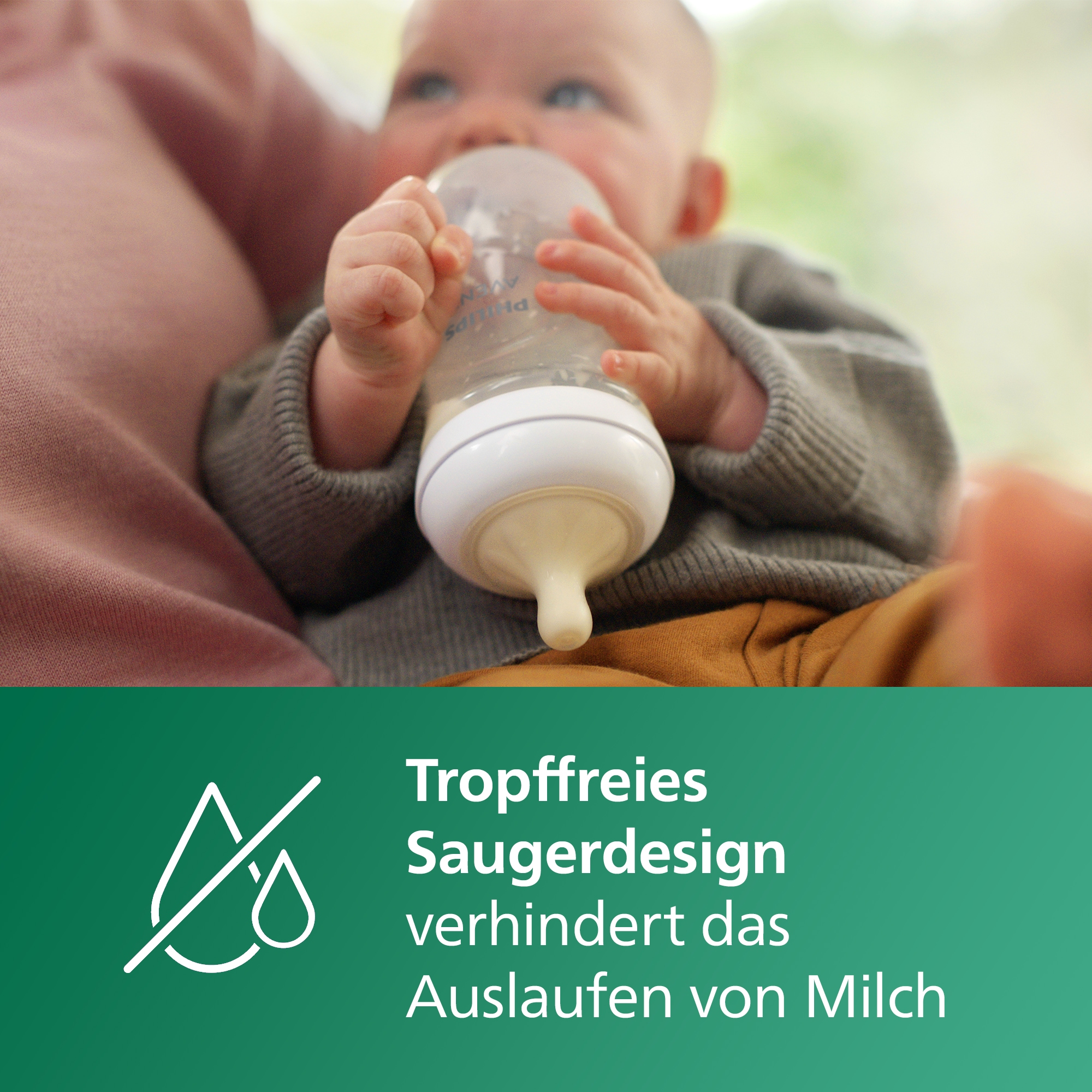 Philips AVENT Babyflasche »Natural Response SCY933/02«, 2 Stück, 240ml, Glas, ab dem 1. Monat