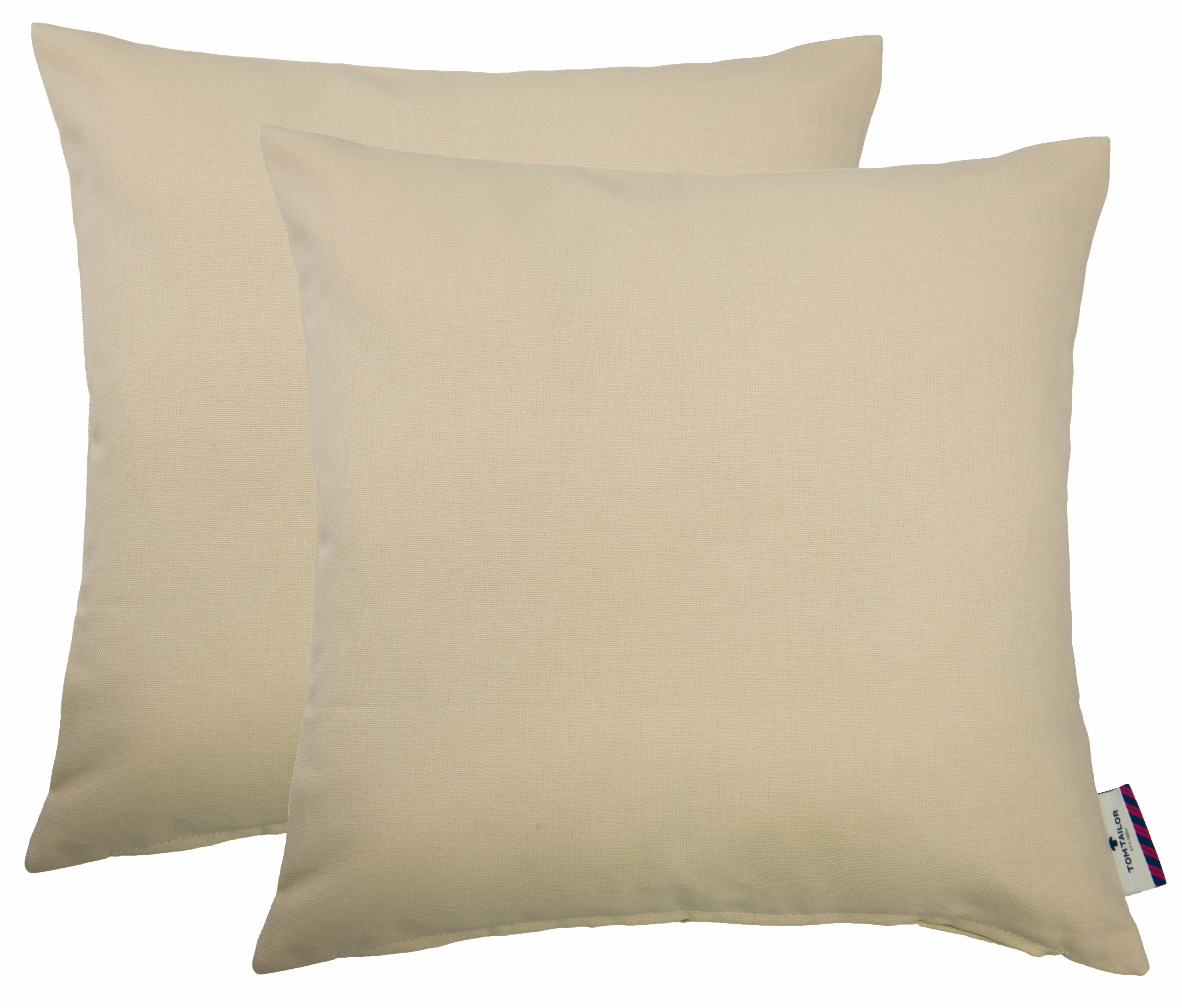TOM TAILOR HOME "Dove" unifarben, Kissenhüllen ohne Füllung, 2er Pack