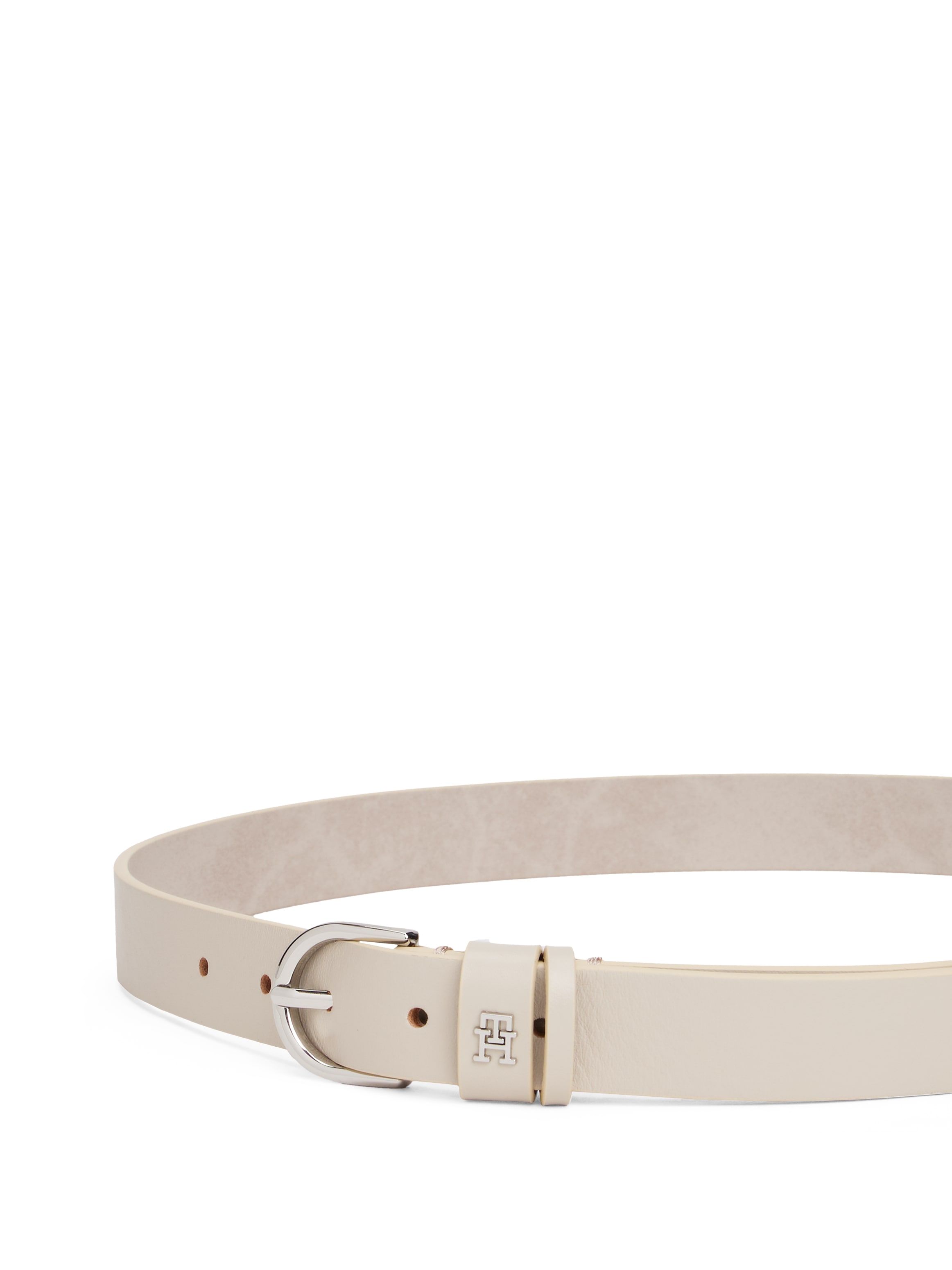 Tommy Hilfiger Ledergürtel »ESSENTIAL EFFORTLESS 2.5 SILVER«, Einfachdornschließe, Metallemblem