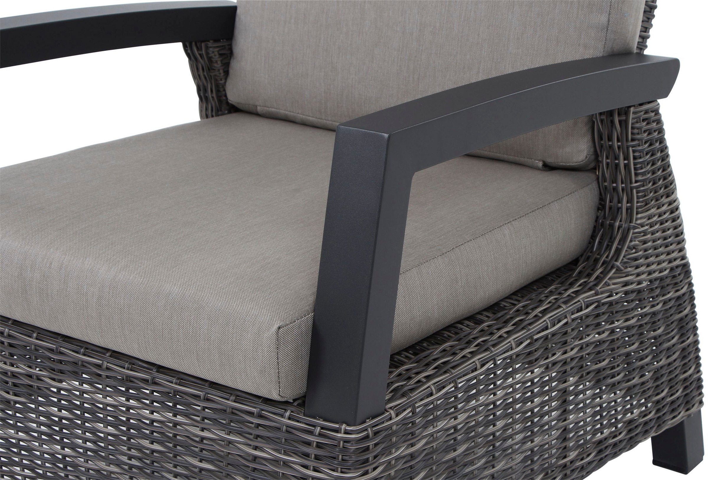 Siena Garden Gartenlounge-Set »Corido«, (Set, 8 tlg.), bestehend aus 2 Sesseln, 1 Bank, 1 Tisch und 4 Auflagen