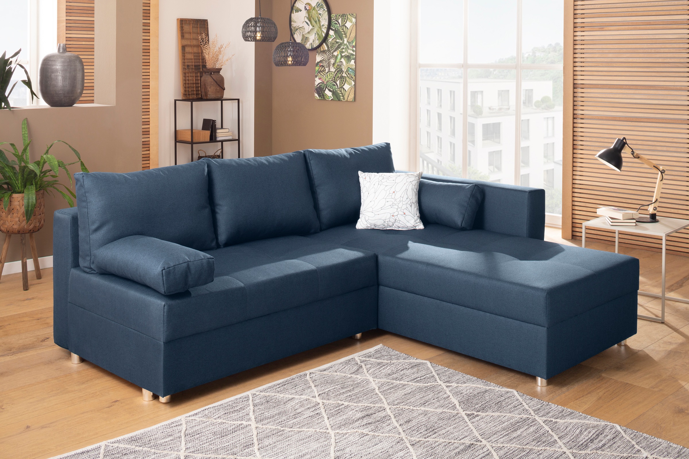 Home affaire Ecksofa "Italia L-Form" mit Bettfunktion und Bettkasten, Feder günstig online kaufen