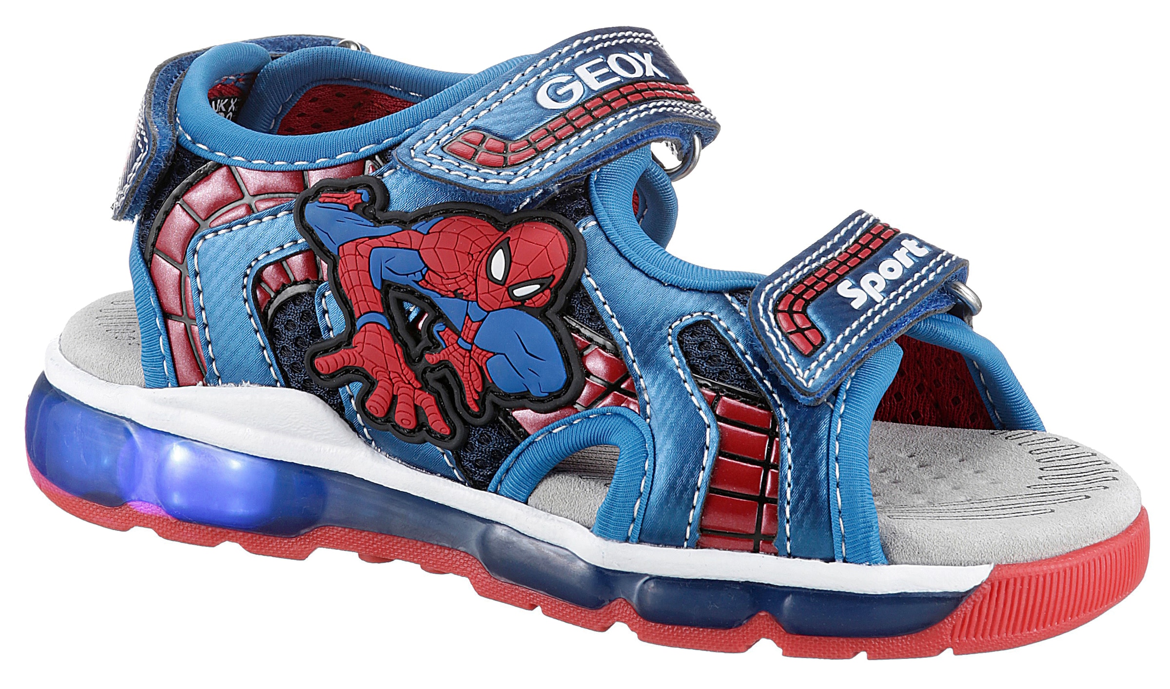 Geox Sandale "Blinkschuh J SANDAL ANDROID BOY", Sommerschuh, Klettschuh, Blinkschuh, mit cooler Blinkfunktion