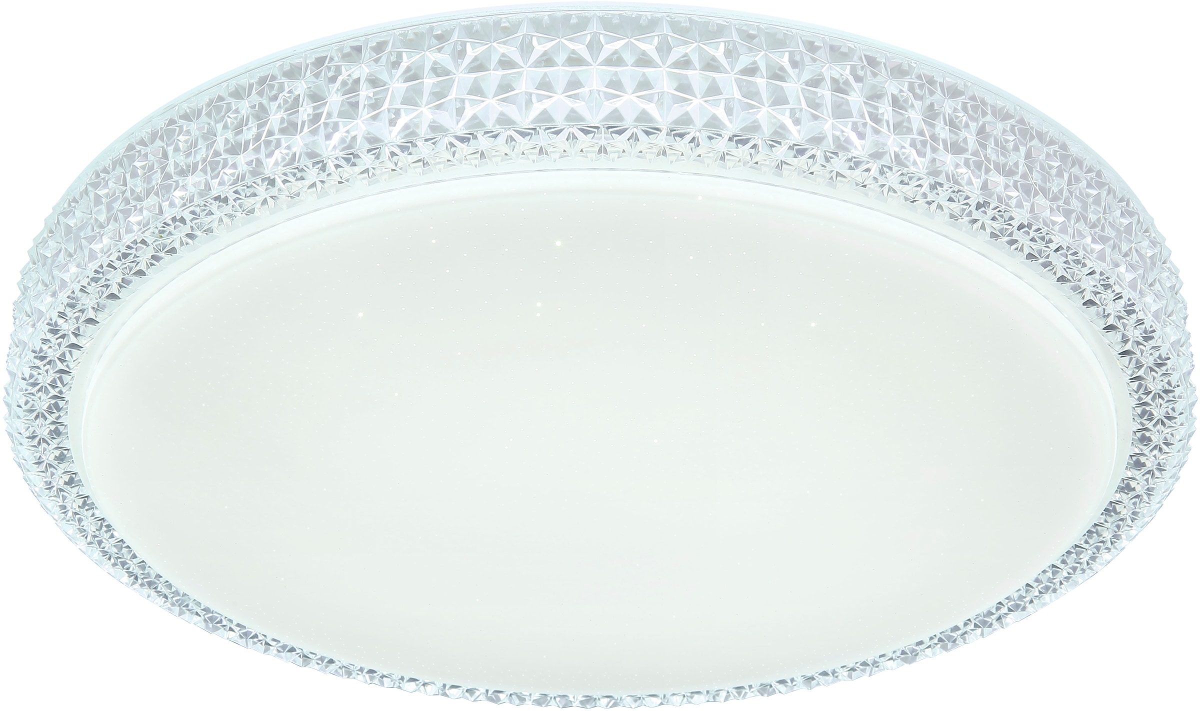 GLOBO LIGHTING Deckenleuchte »OVI« LED-Modul 1 Stk. Deckenleuchte Weiß, Opal/Glas Kristalle, dimmbar, LED 22W