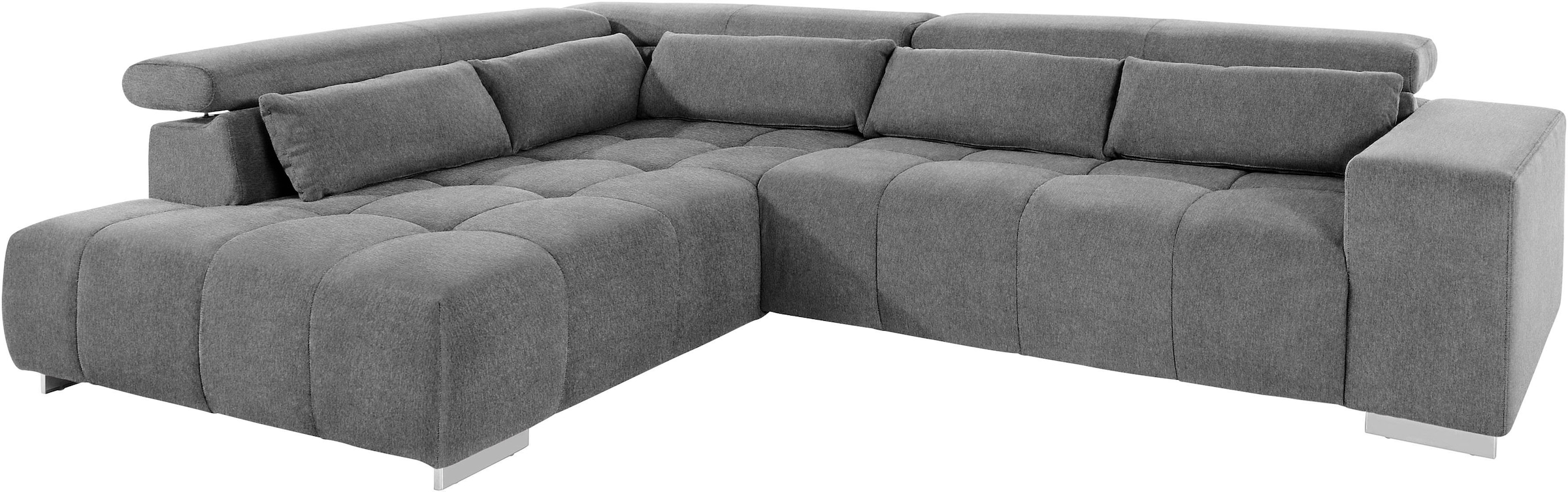 COTTA Ecksofa »Orion L-Form«, mit Kopfteilverstellung & 5 Nierenkissen