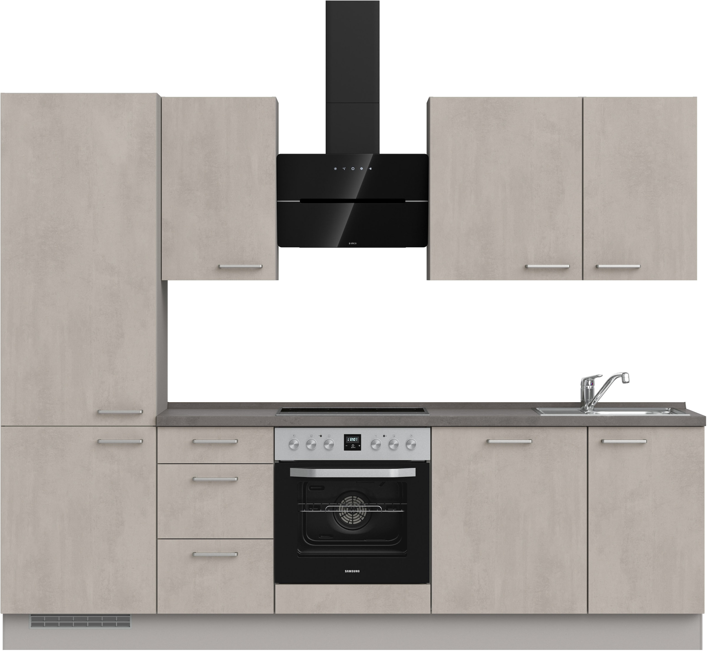 Küchenzeile »"Riva premium"«, vormontiert, Ausrichtung wählbar, Breite 270 cm, mit...