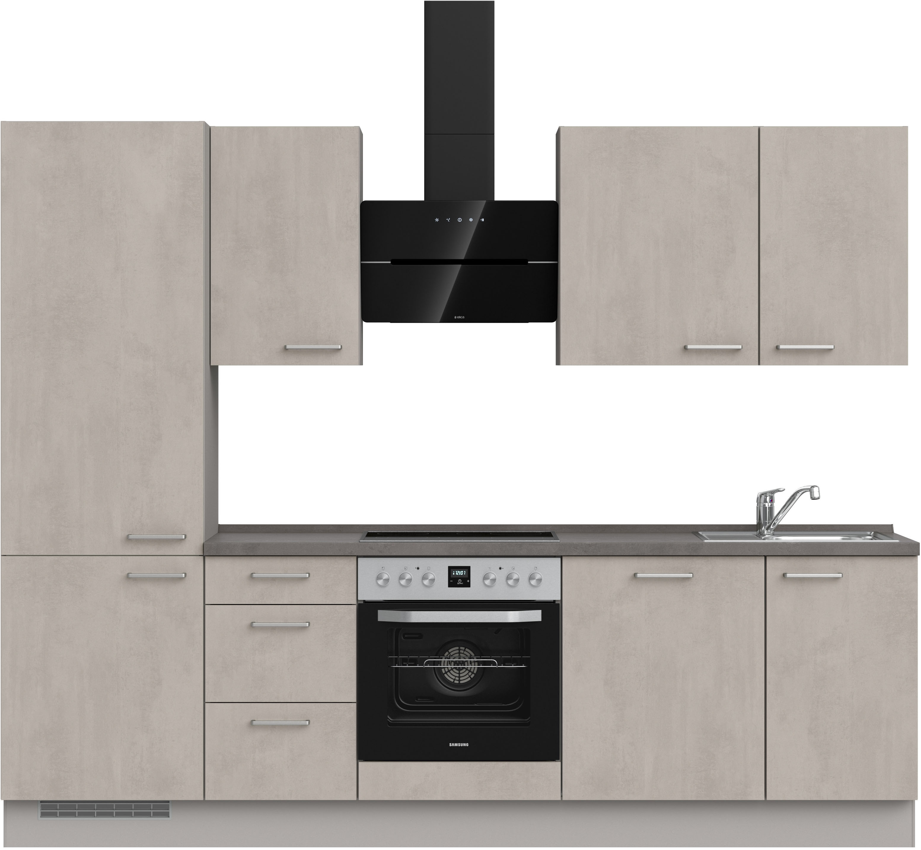 nobilia Küchenzeile ""Riva II", NEU: individuell anpassbar mit gratis Profi-Beratung" vormontiert, Breite 270 cm, Ausrichtung wählbar, wahlw. mit E-Geräten