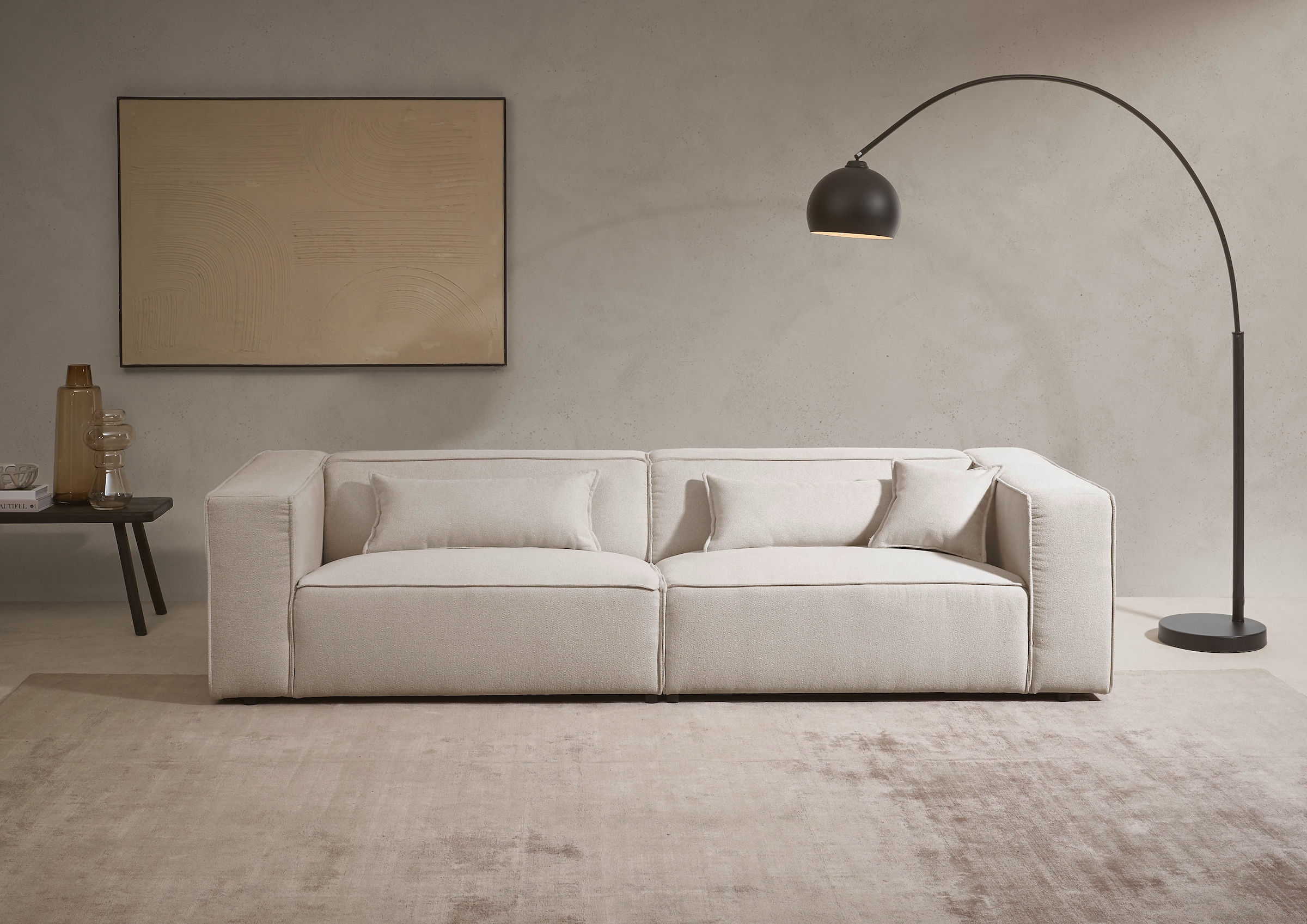 LeGer Home by Lena Gercke 3-Sitzer "PIARA, Couch mit Kedernaht, Sofa in Cor günstig online kaufen