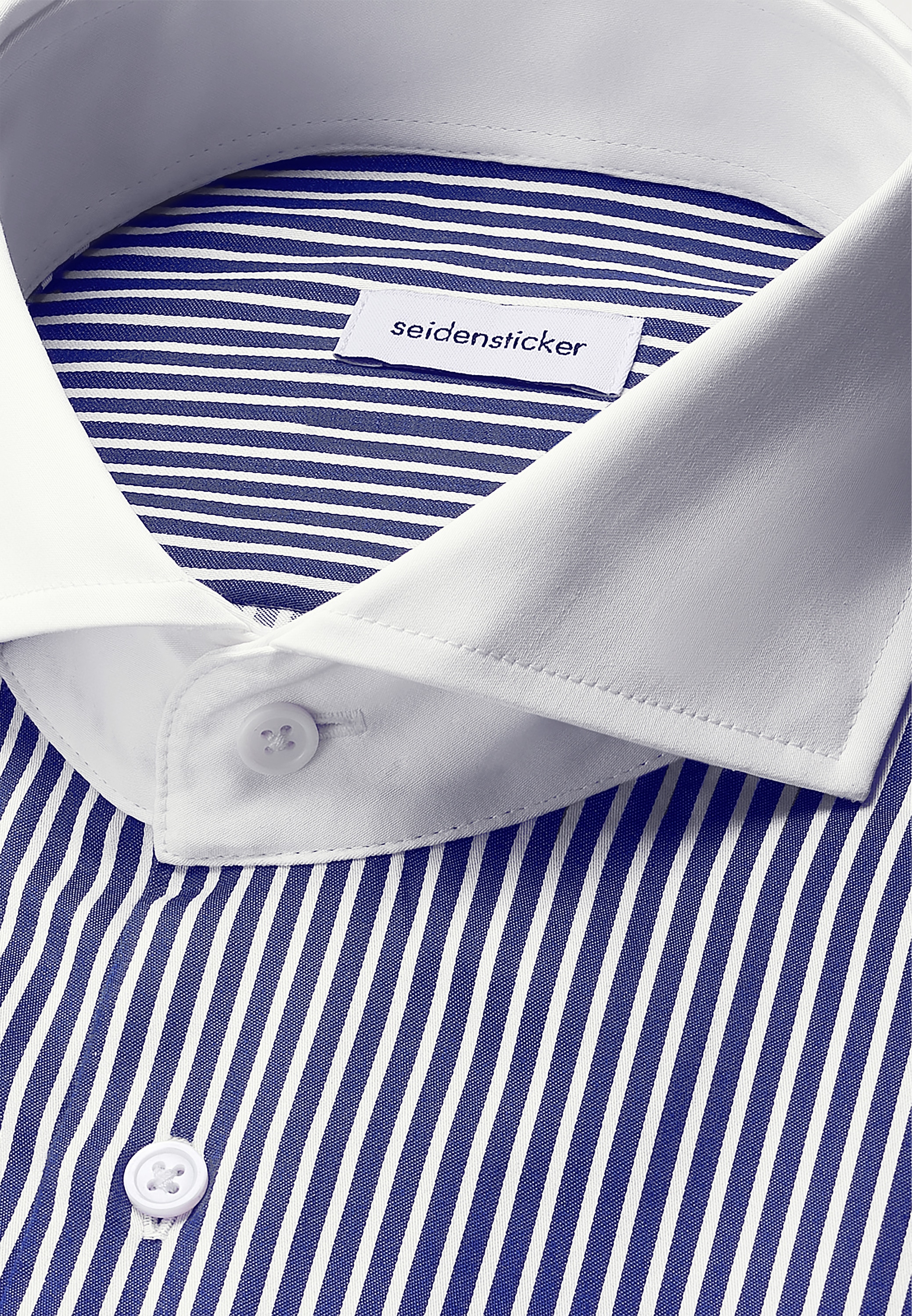 seidensticker Businesshemd »Schwarze Rose«, Regular 1/1 Haifischkragen Gestreiftes Trikot