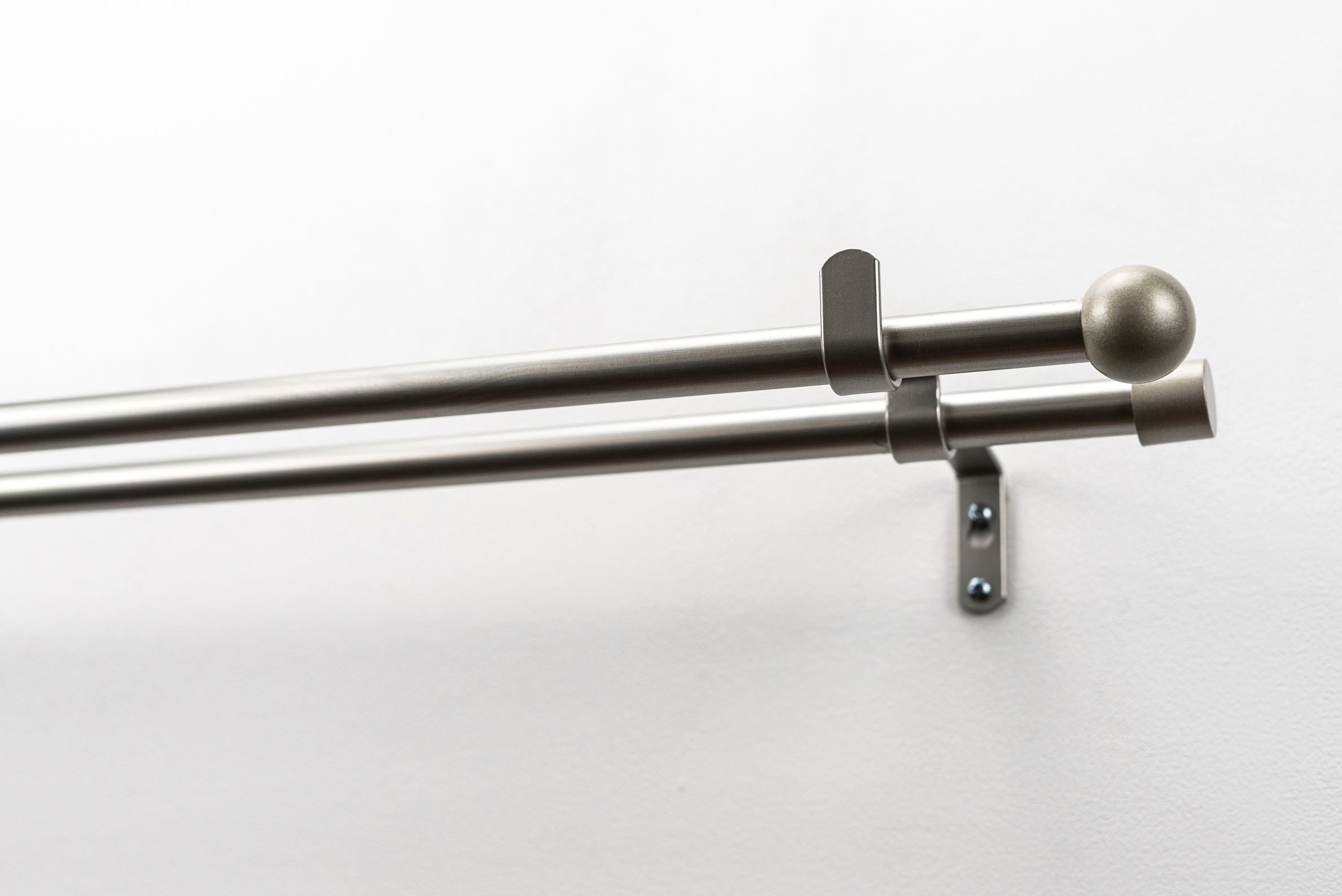 GARESA Gardinenstange "BOLTI mit offenem Träger" Ø 16 mm 2 läufig-läufig Wunschmaßlänge Vorhanggarnitur, verlängerbar, Wandmontage, ohne Ringe