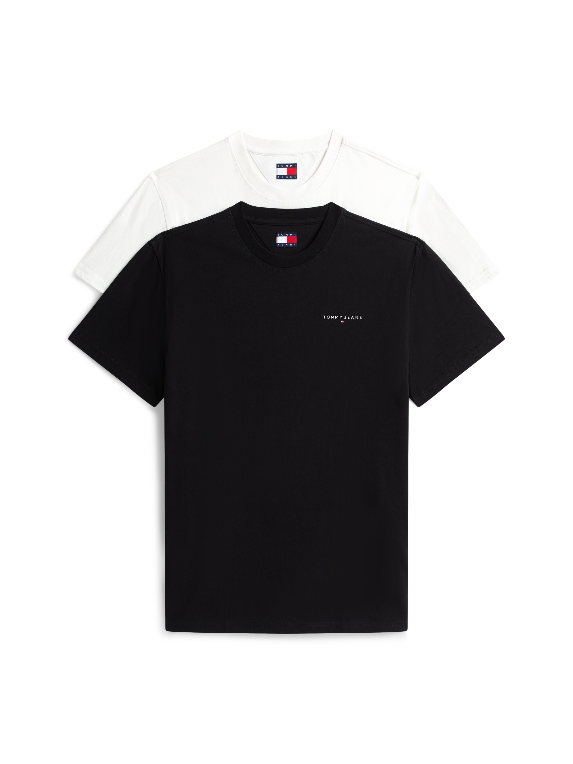 Tommy Jeans "TJM SLIM FIT LINEAR 2PACK" Packung, 2 Stk. Rundhals, Jersey