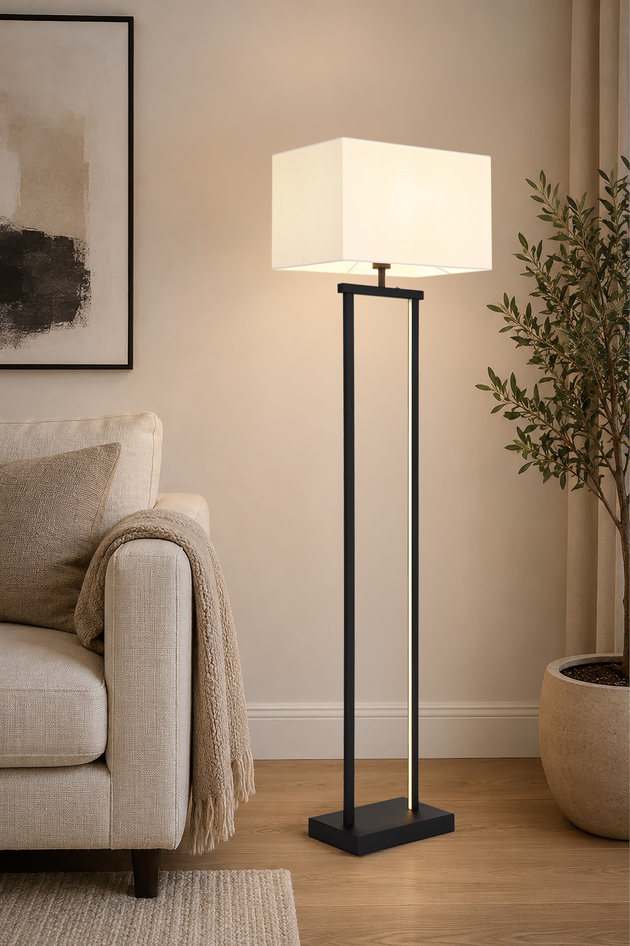 NOWA Stehlampe »SYDNEY« E27 1 Stk. Stehleuchte Metall, LED+E27, dimmbar, modernes Design