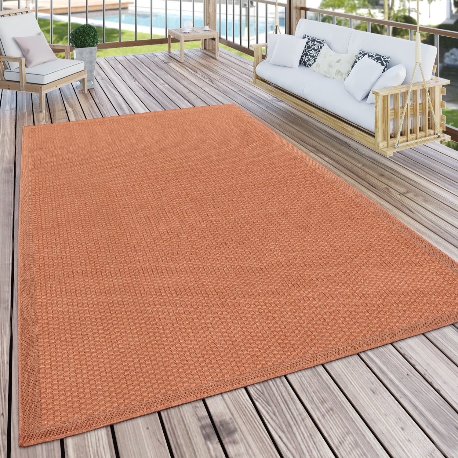 Paco Home Teppich »Timber BAUR Outdoor Höhe, bestellen In- und Wohnzimmer mm 7 geeignet, | 125«, rechteckig