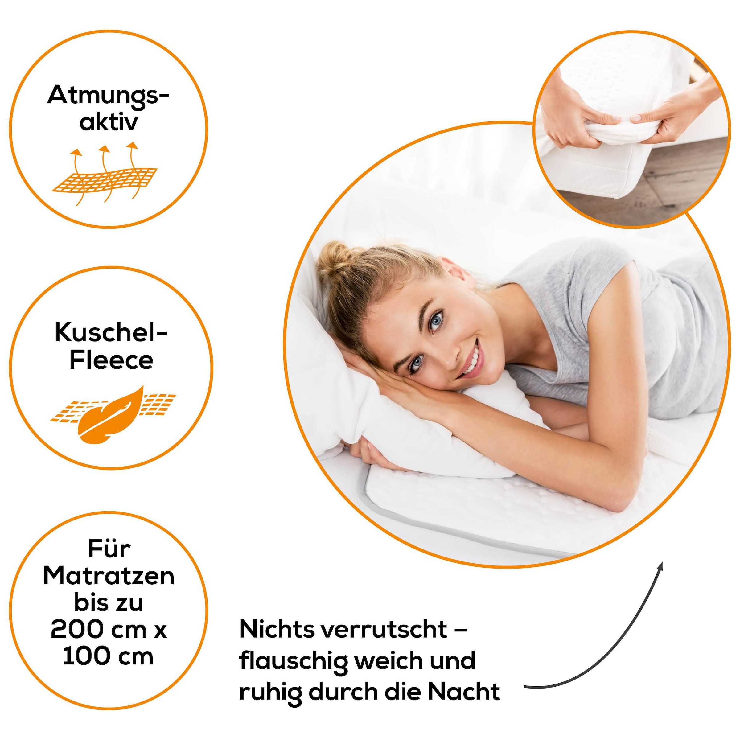 BEURER Wärmeunterbett »Beurer UB 100 Wärmeunterbett für ein kuschelig warmes Bett«, Spannbetttuch-Form, mit 2 Wärmezonen für Körper und Füße