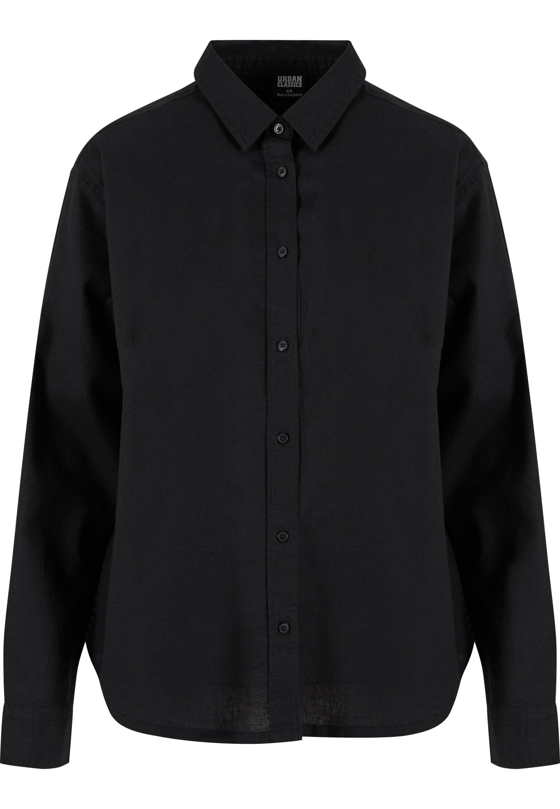 URBAN CLASSICS Langarmhemd "Urban Classics Damen Ladies Linen Mixed Oversiz günstig online kaufen