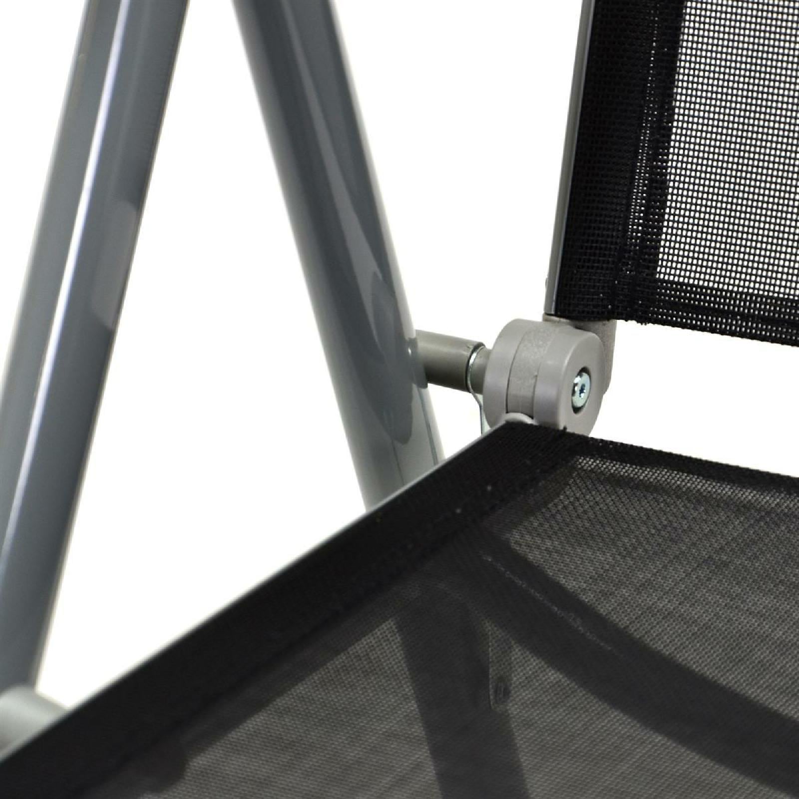 VCM Gartenstuhl »Aluminium Klappstuhl Textilbezug zweier Set schwarz«