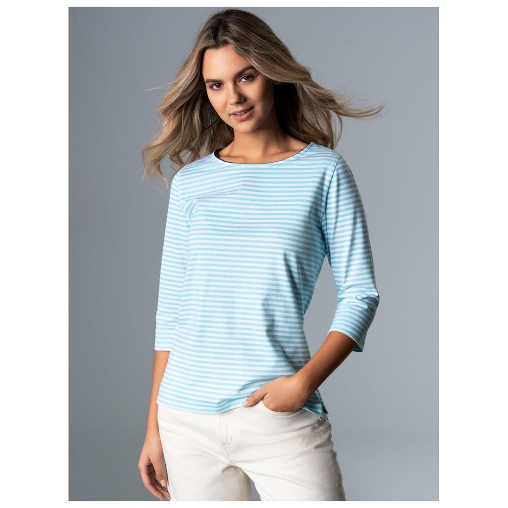 Trigema Longsleeve »TRIGEMA Shirt aus 100% Baumwolle mit 3/4-Arm«, (1 tlg.)