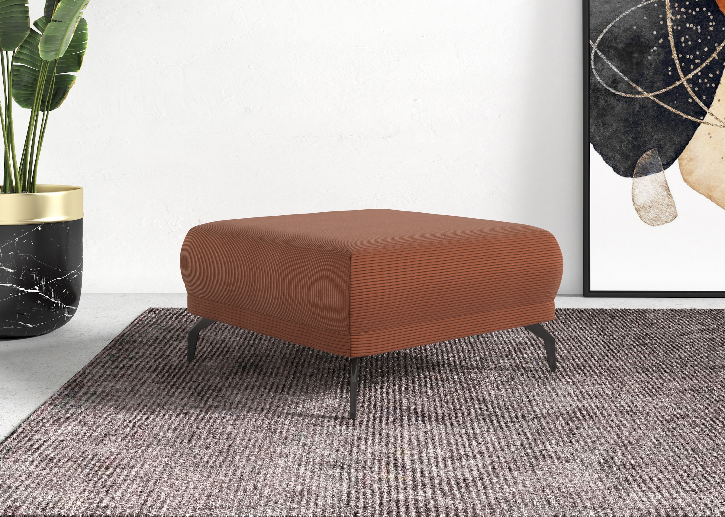 Home affaire Hocker "Coco" Cord-Bezug in 2 Ausführungen, Füßen 15 cm hoch günstig online kaufen