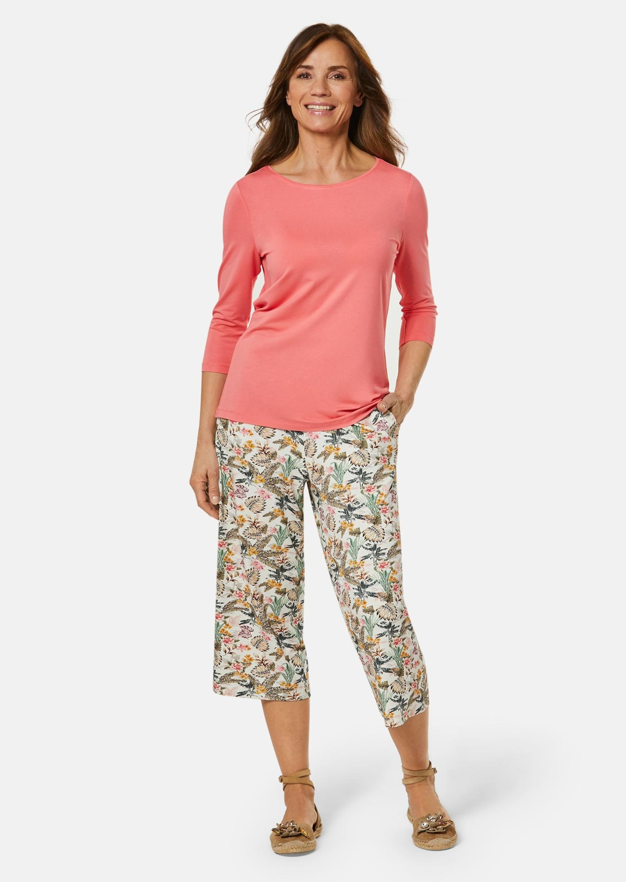GOLDNER Chinos »Attraktive Druckhose Louisa mit weichem Fall«