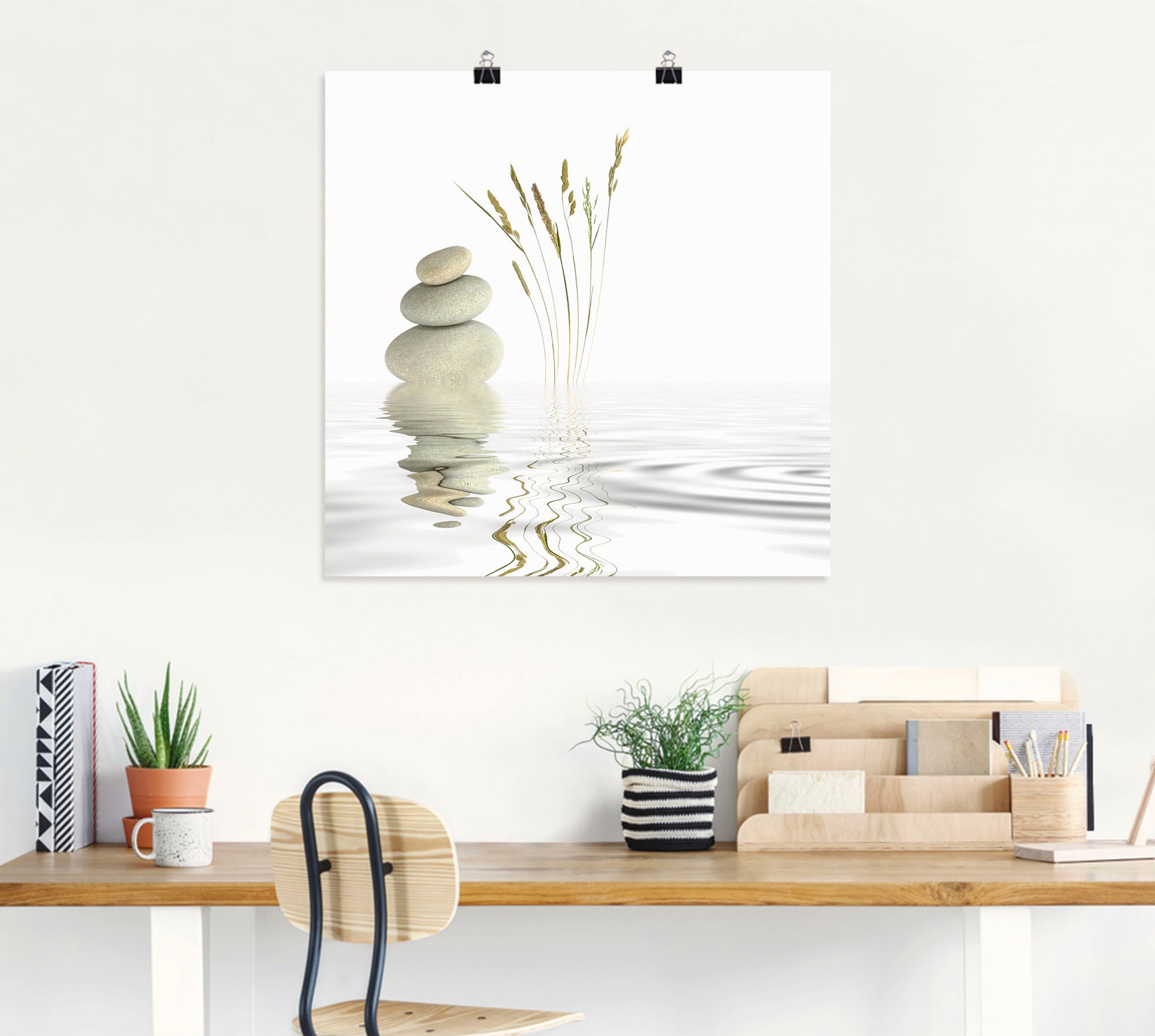 Wandbild ARTLAND "Zen Friede", weiß (farbe bild(er): weiß), B:50cm H:50cm, Bilder, als Alubild, Leinwandbild, Poster in verschied. Größen 5