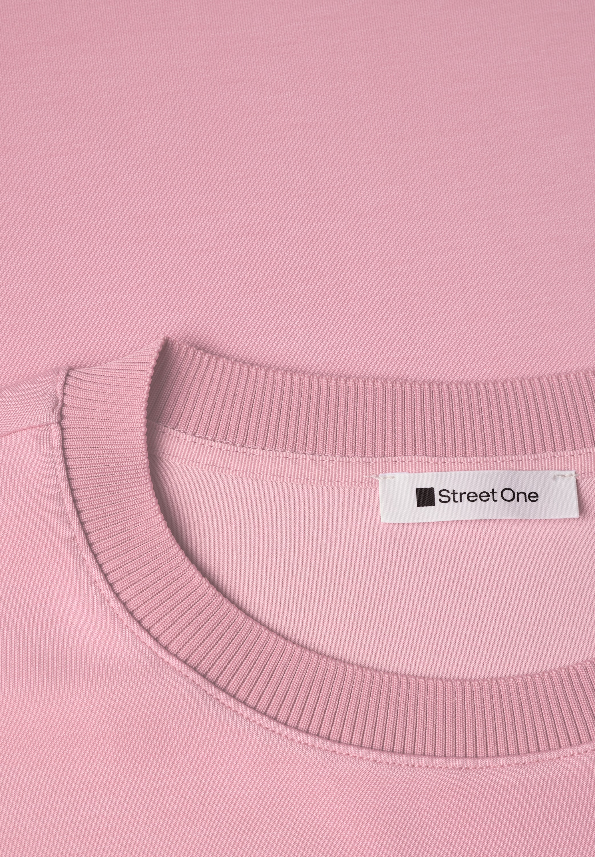 STREET ONE T-Shirt mit Tunnelzug am Saum, im Silk-Look
