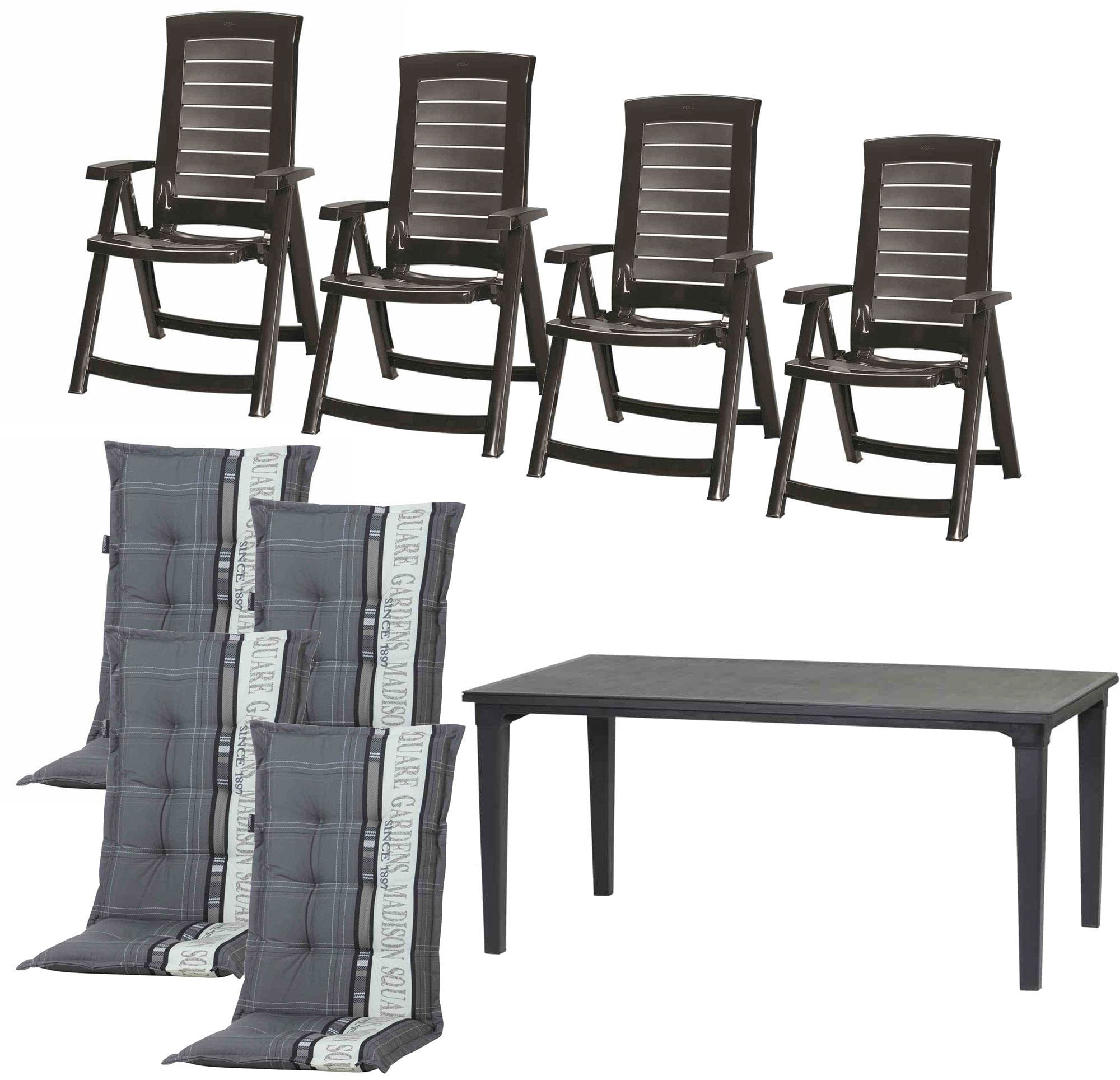 Allibert Garten-Essgruppe »Aruba / Futura«, (Set, 9 tlg.), bestehend aus 4 Sesseln und 1 Tisch