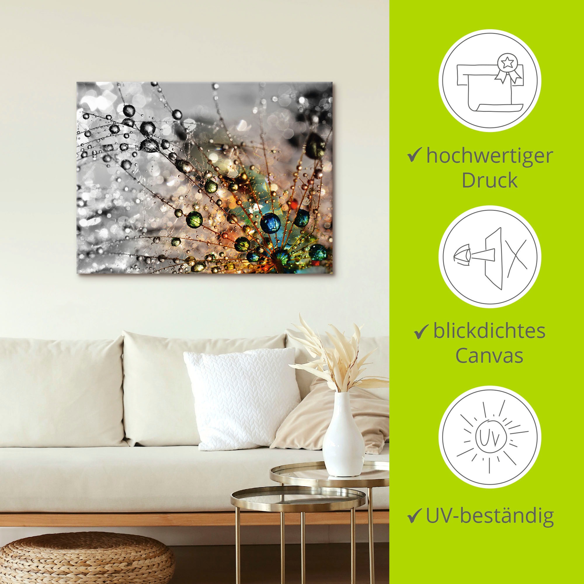 Wandbild ARTLAND "Farbenfrohe Natur", bunt (farbe bild(er): bunt), B:80cm H:60cm, Bilder, als Alubild, Leinwandbild, Poster in verschied. Größen 3