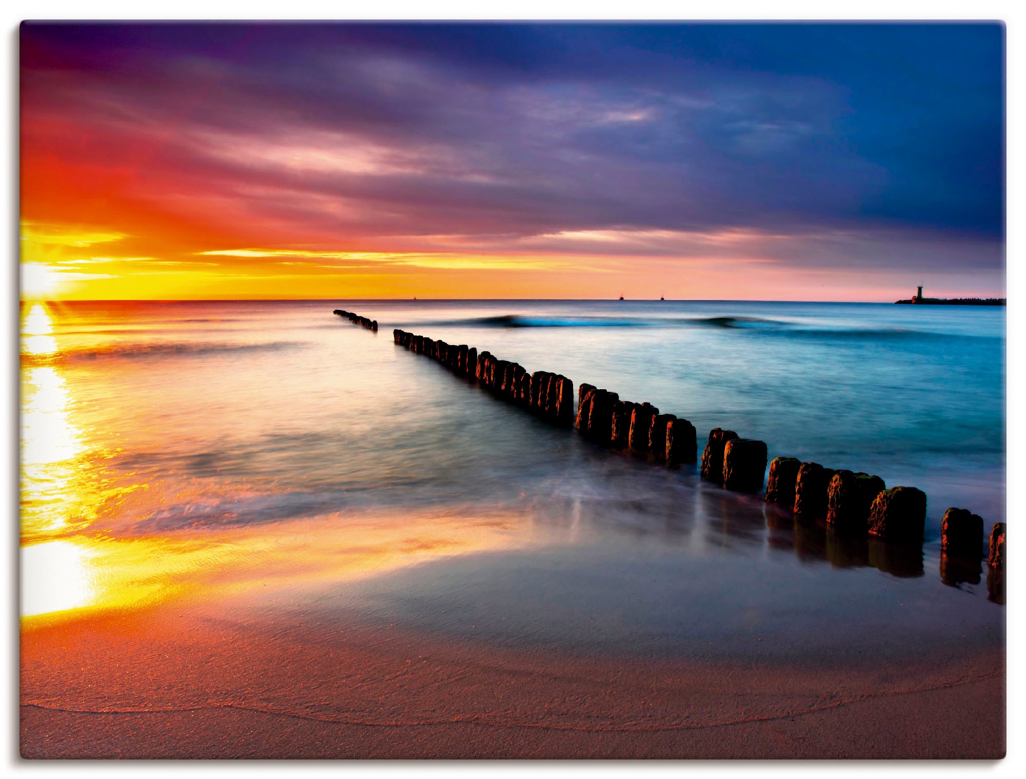 Strand, | »Ostsee Alubild, oder schönem Poster in Wandaufkleber Sonnenaufgang«, BAUR St.), Artland Leinwandbild, bestellen als (1 Wandbild mit versch. Größen