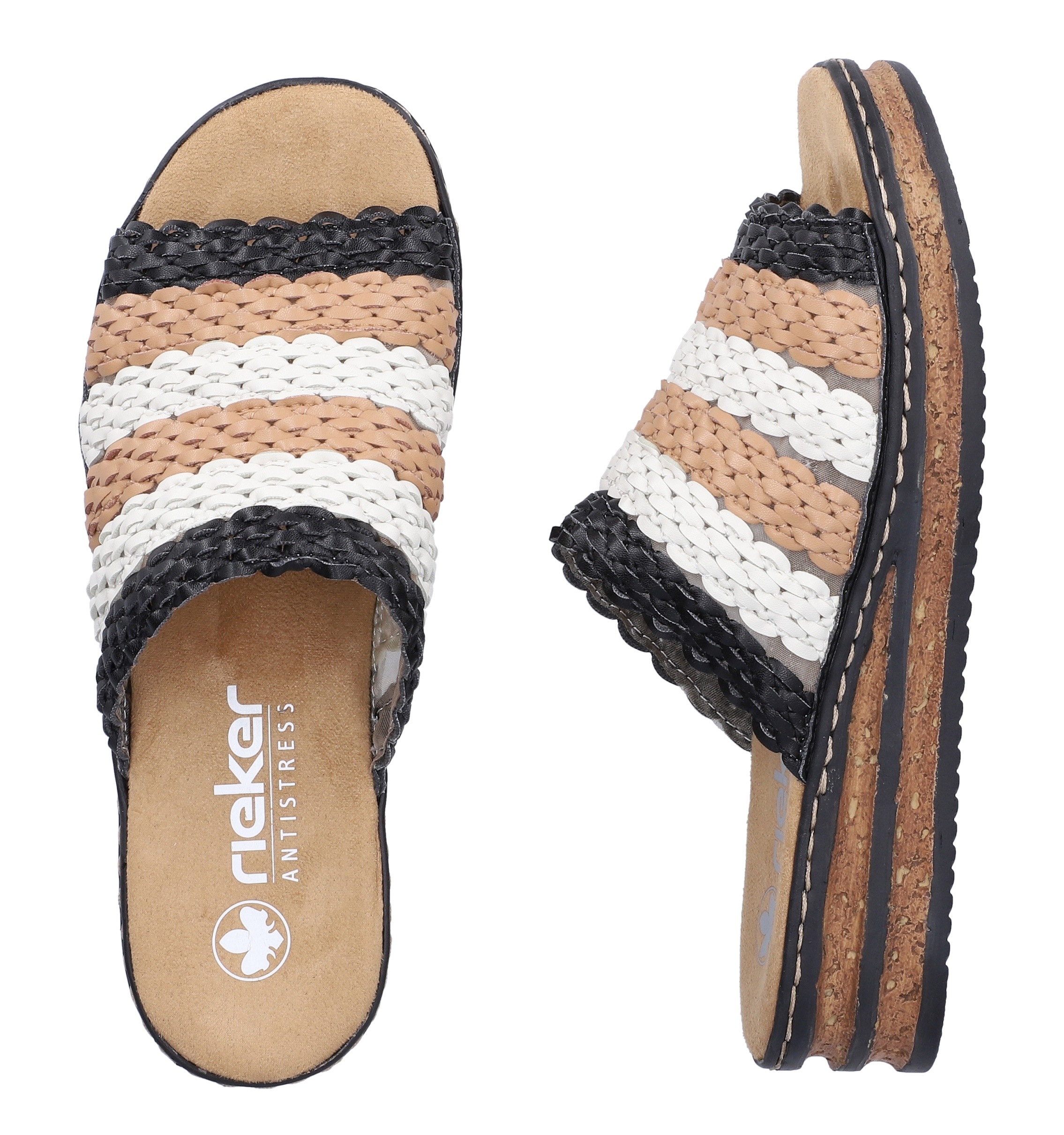 Rieker Pantolette  Sommerschuh, Urlaubsschuh, Keilpantolette zum Schlupfen