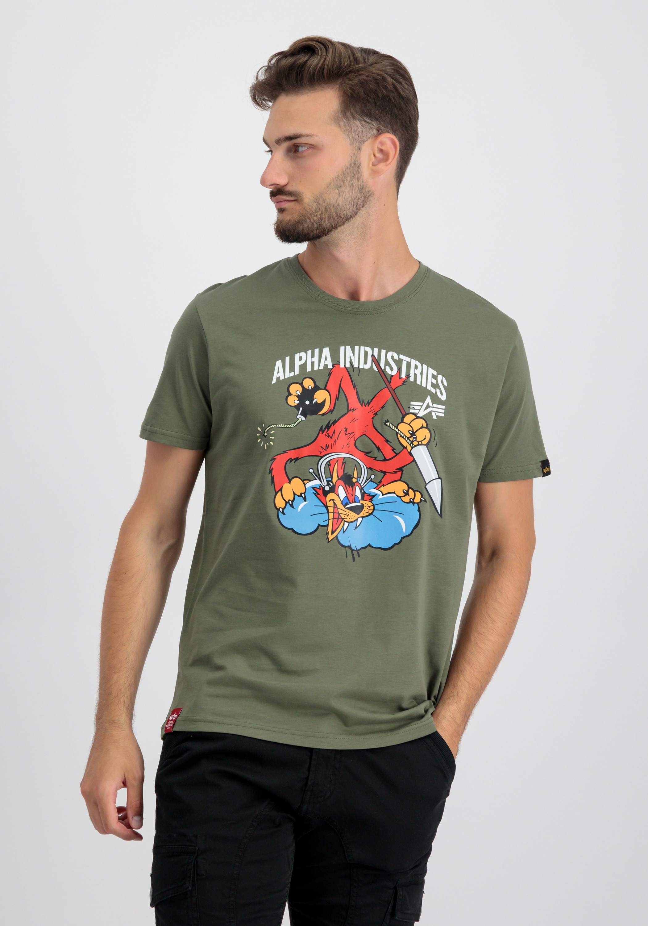 Alpha Industries T-Shirt "Alpha Industries Men - T-Shirts Fighter Squadron günstig online kaufen