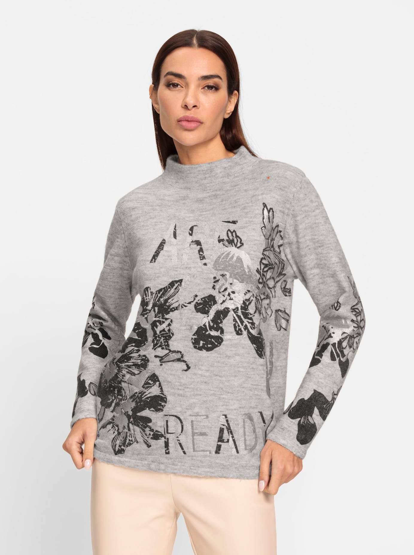 heine Strickpullover "Druck-Pullover" günstig online kaufen
