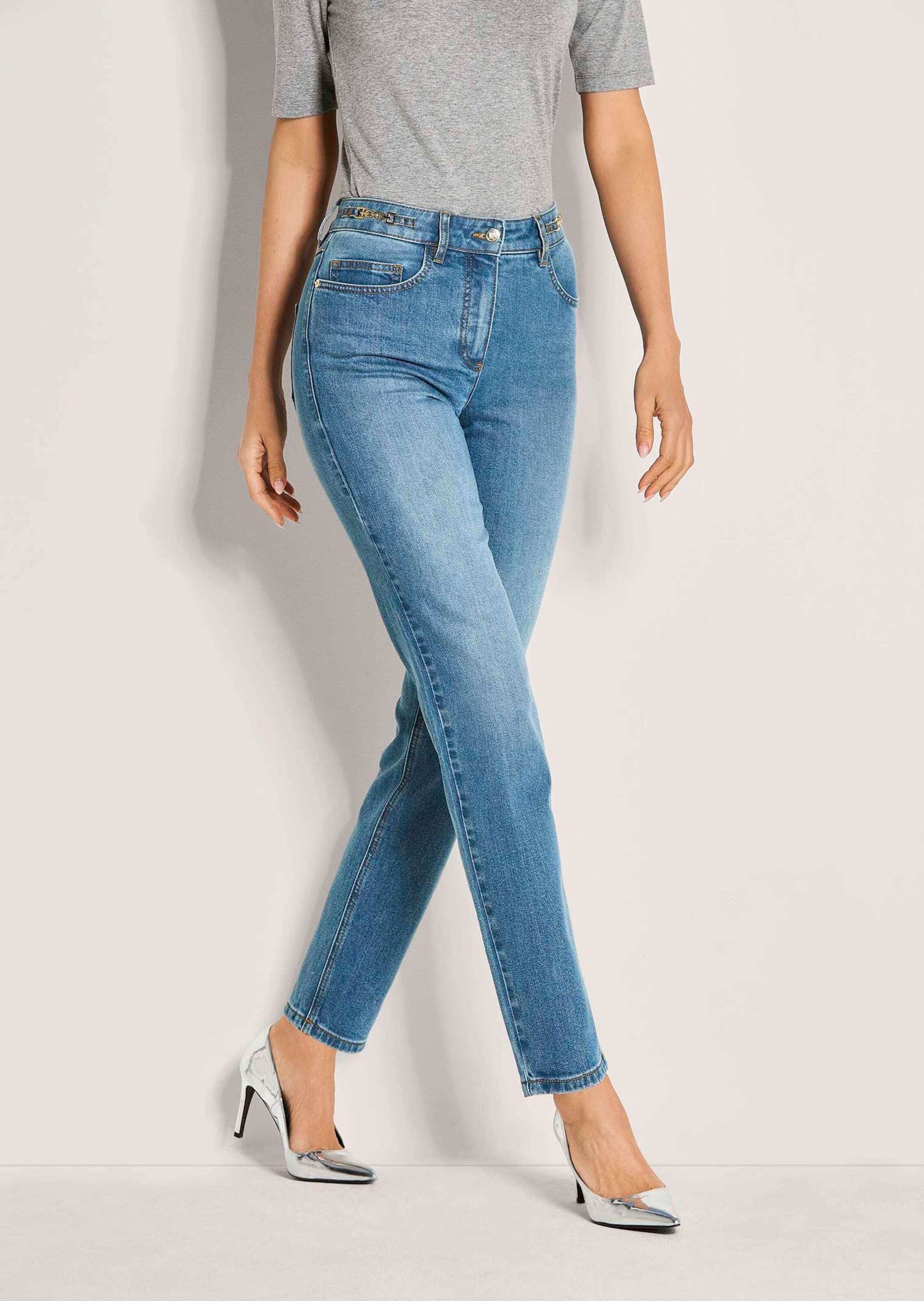MADELEINE Regular-fit-Jeans »Jeans Lange Slim Fit Stretch-Jeans«