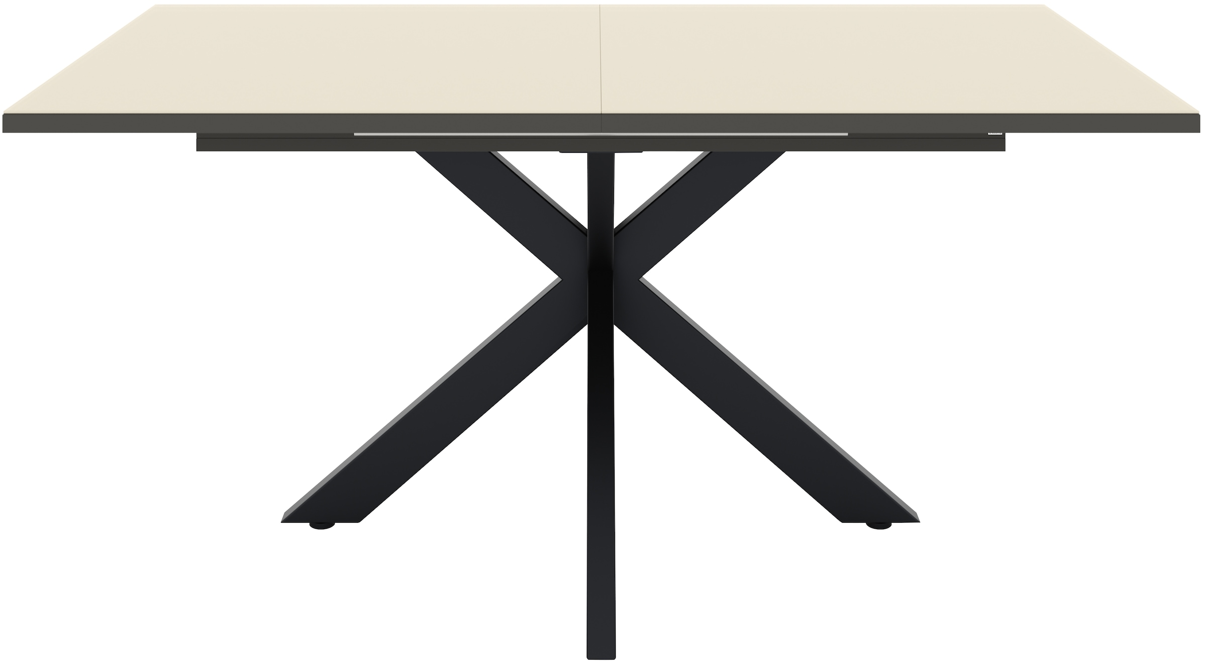 Esstisch "Reno", schwarz feinstruktur, glas kaschmir glanz, schwarz feinstruktur, glas kaschmir glanz, B:160cm H:77cm T:90cm, SET ONE BY MUSTERRING, Tische, Esstisch, Mit Vierkantfuß, wählbaren Gestellen und Plattenfarben