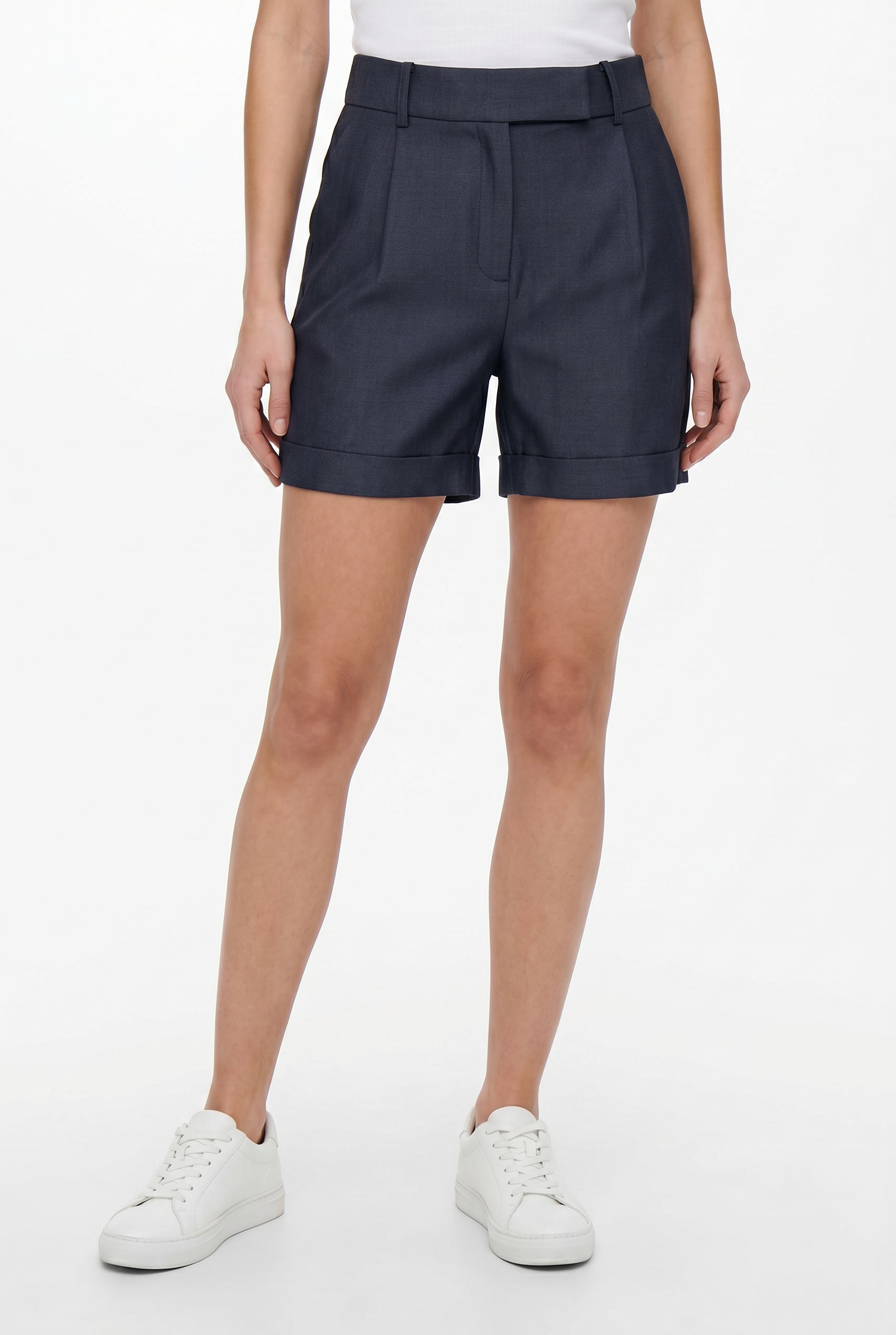Only Shorts "Onllinda – Shorts Mit Hoher Taille Und Weitem Beinschnitt" Materialmix, High Waist