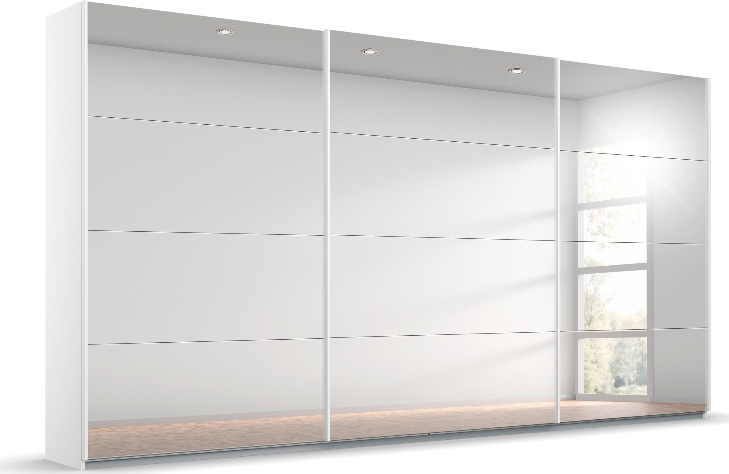 rauch Schwebetürenschrank »Kleiderschrank Schrank Garderobe ORACLE mit Spiegelfront«, inkl. Schubladen-Einsatz und extra Einlegeböden MADE IN GERMANY