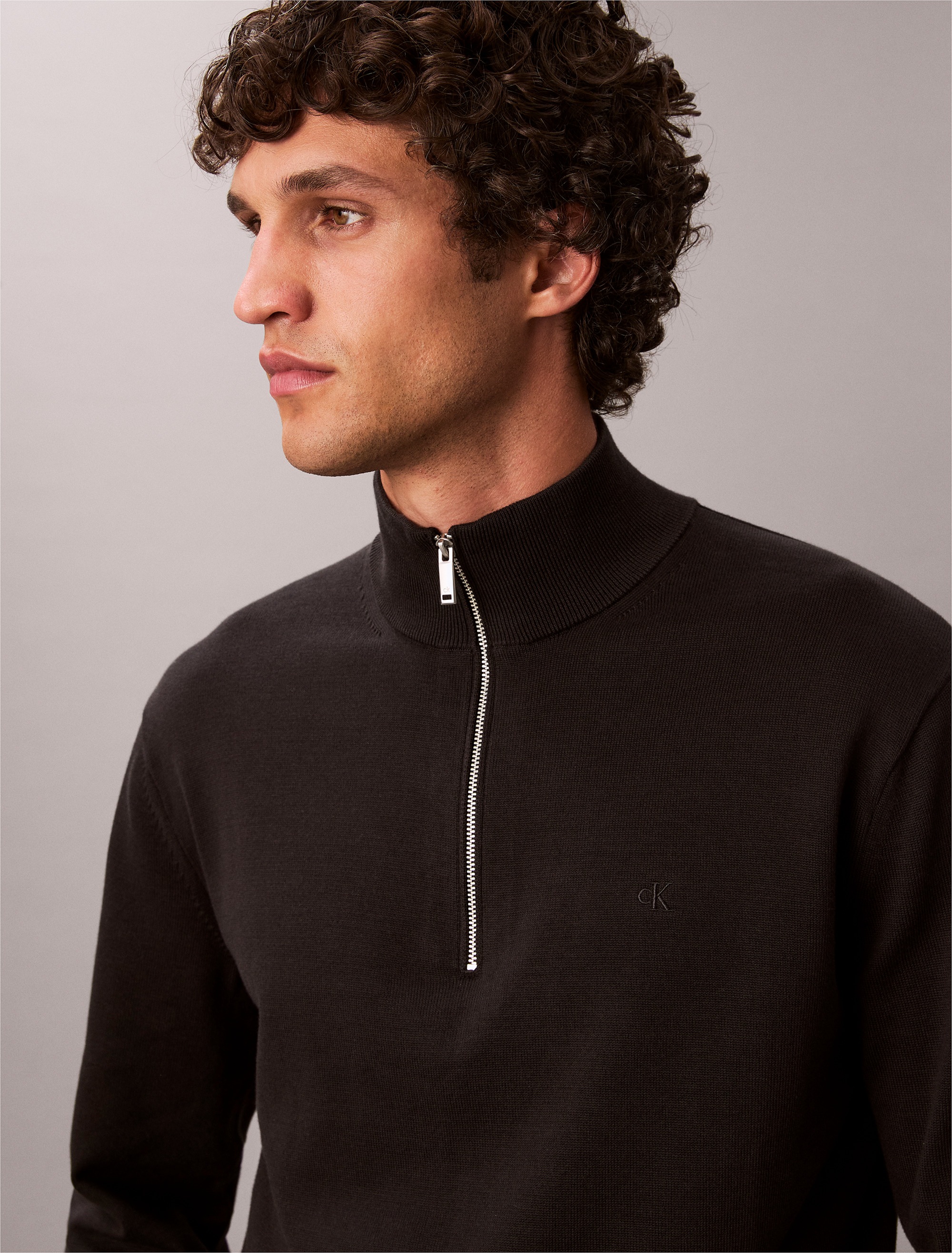 Calvin Klein LV040BM356 Half-Zip Pullover Black L 2