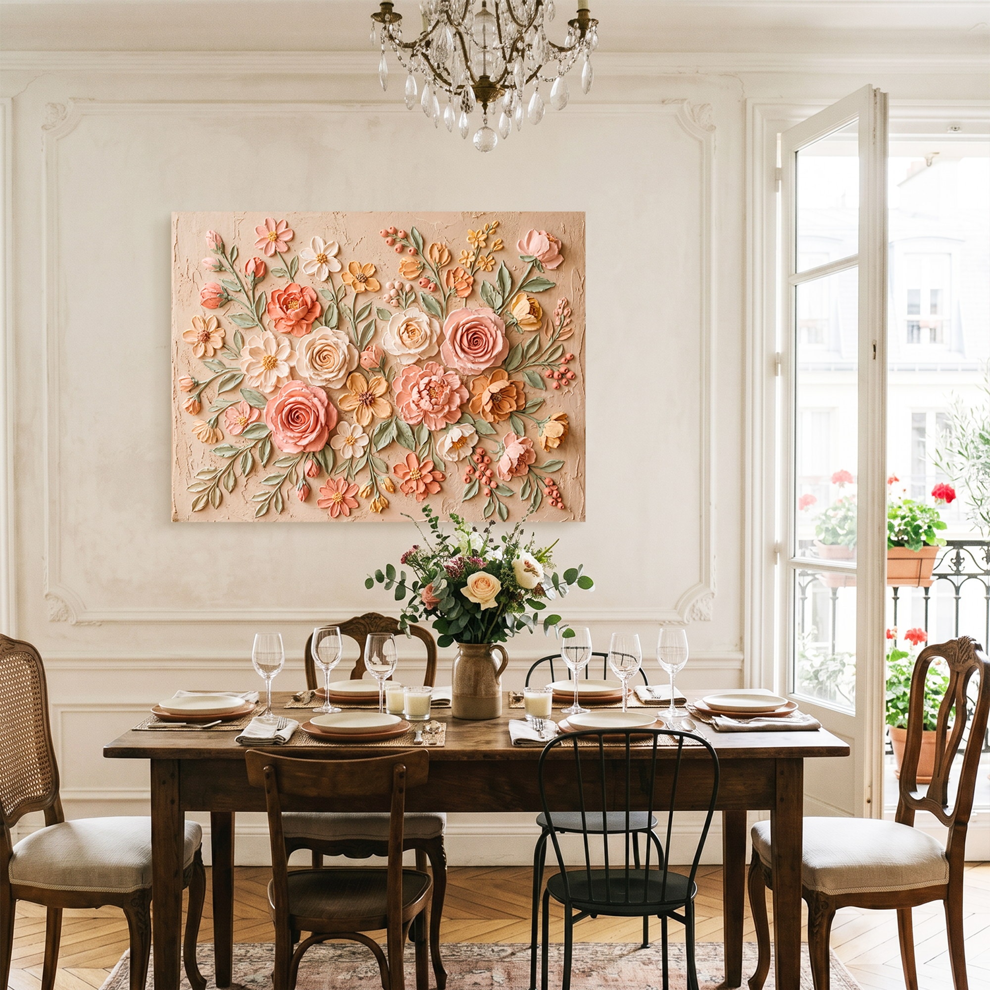 OTTO home Wandbild »Blumen in Struktur-Optik« Blumenbilder 1 Stk. tlg. in verschiedenen Größen