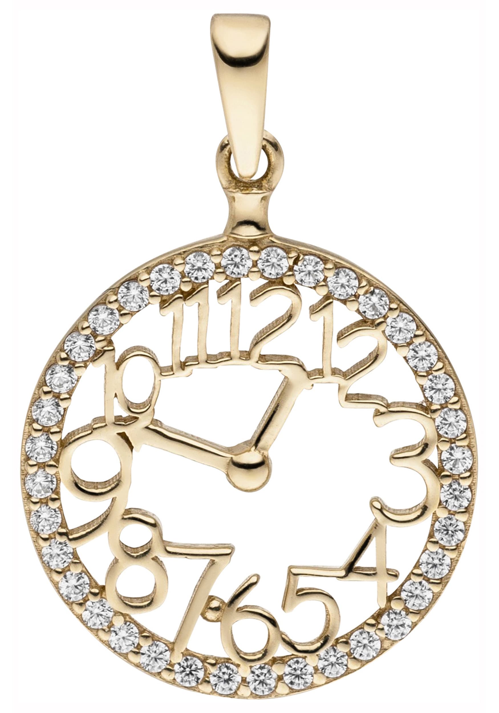 JOBO Kettenanhänger »Anhänger Uhr«, 333 Gold mit 36 Zirkonia online kaufen  | BAUR
