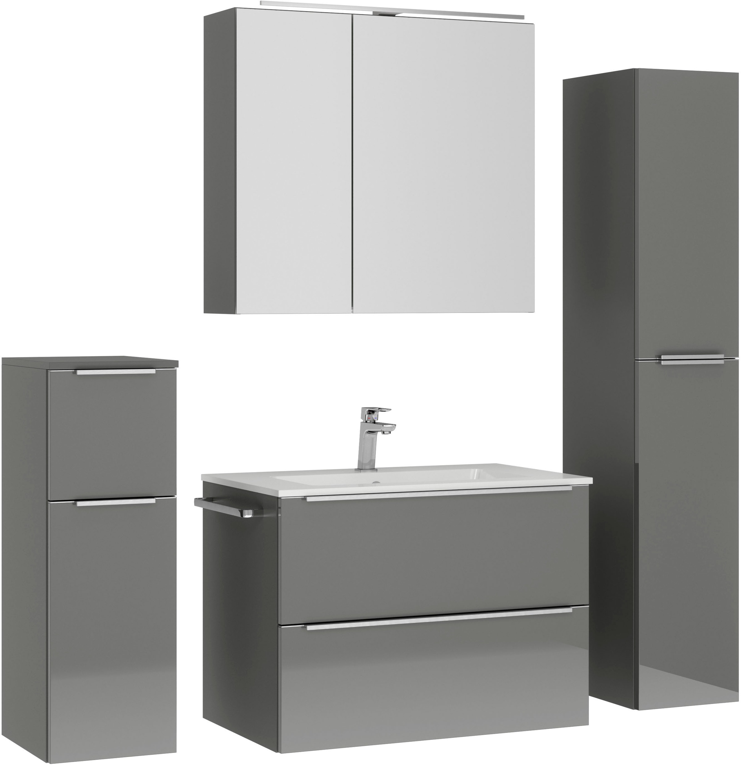 nobilia Badmöbel-Set "Levere" vormontiert, mit Soft-Close, 4 Stk. tlg. günstig online kaufen
