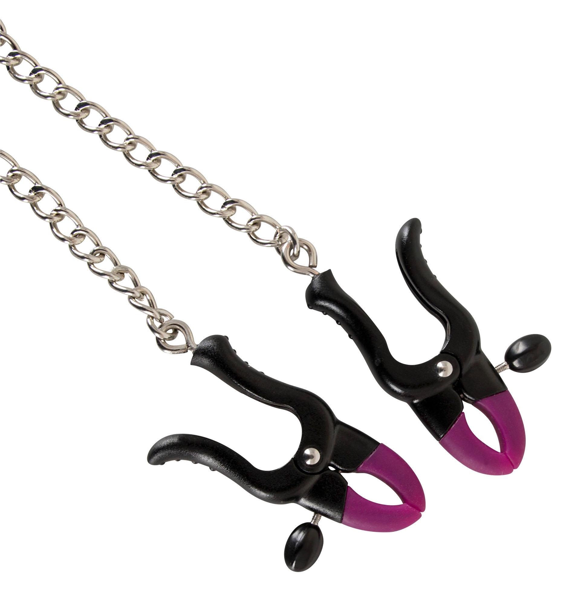 Bad Kitty Nippelklemme »silicone nipple clamps«, mit Kette