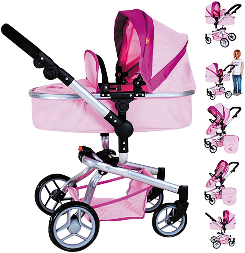Kombi-Puppenwagen »Boonk, princess pink«, mit Wickeltasche