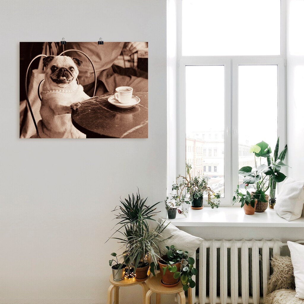 Artland Wandbild »Kaffee Mops«, Haustiere, (1 St.)